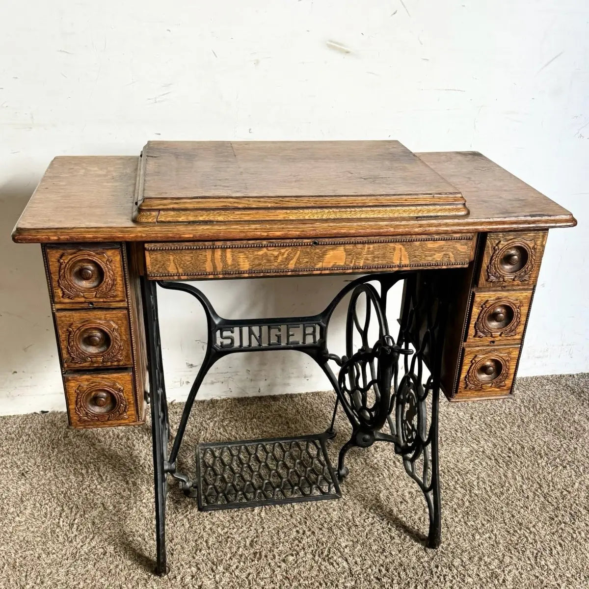 Antique Sewing Machine Computer Table Collectible Antique Singer