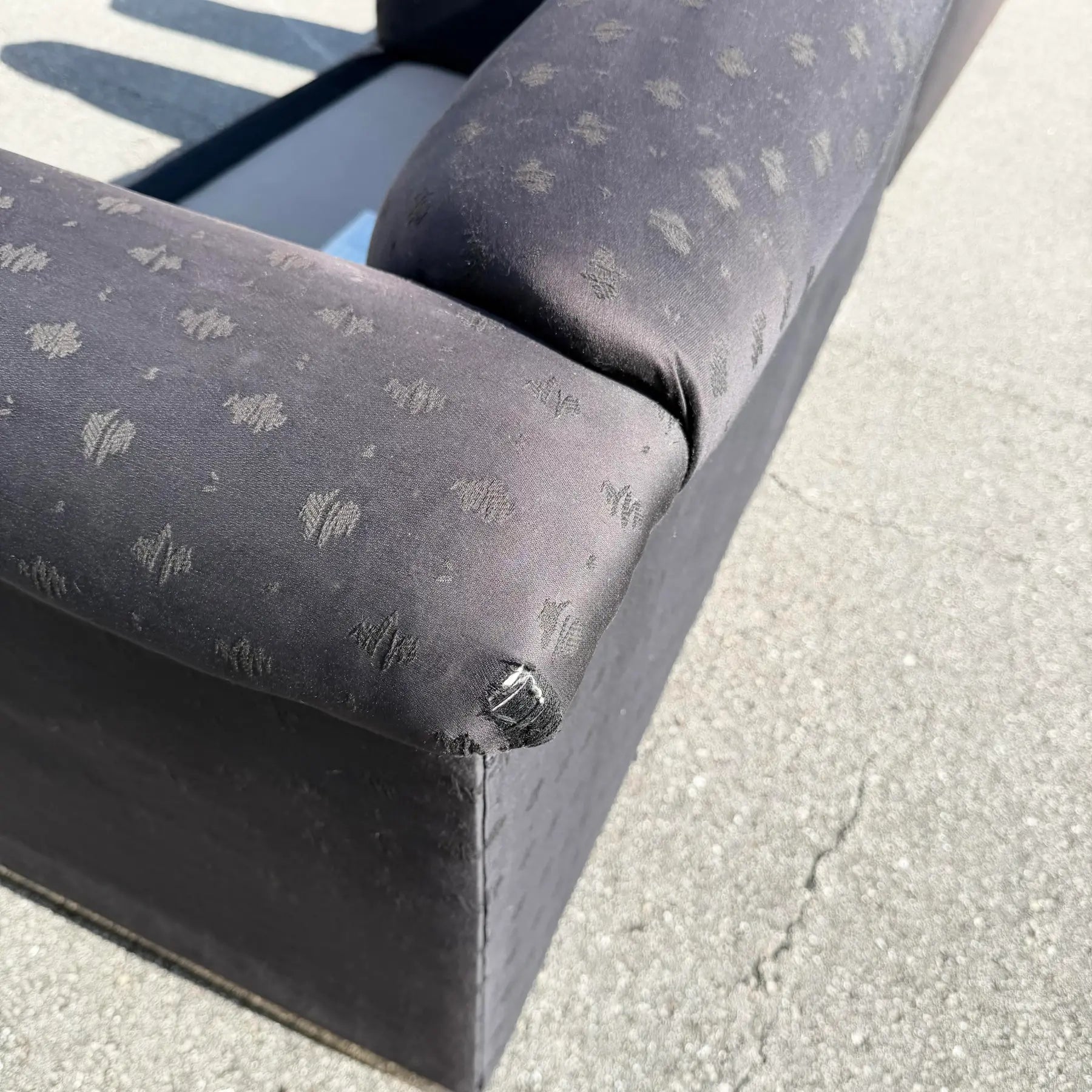 Art Deco Black Sofa Set With Gold Base by Carson’s - Set of 2 Dolphin & Flamingo