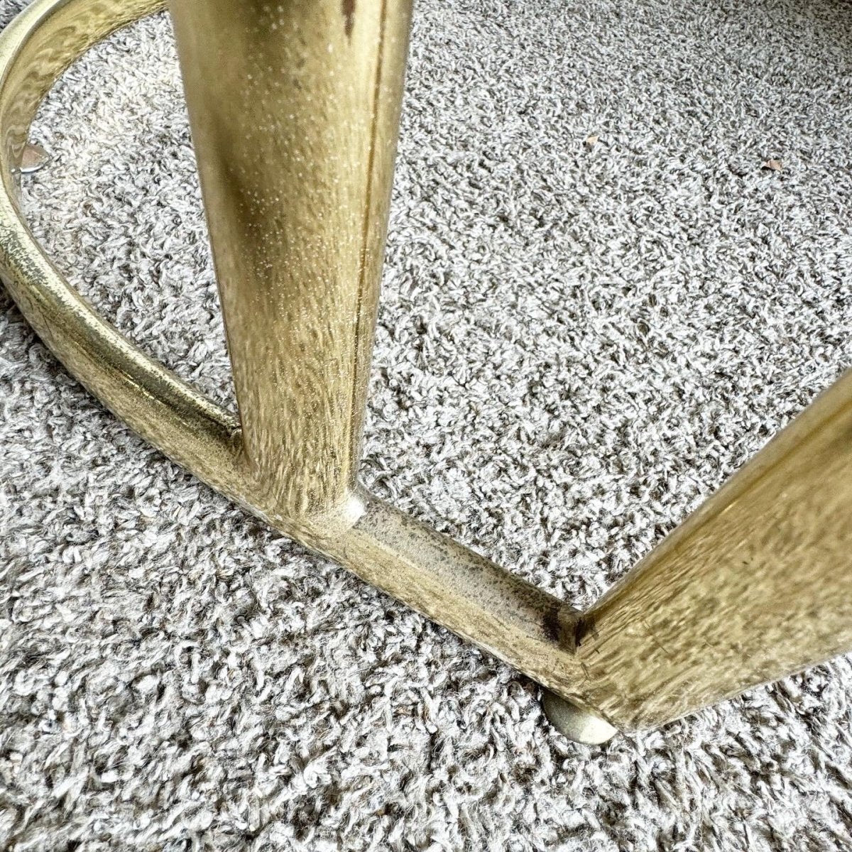 Art Deco Gold and Smoked Glass Top Rectangular Dining Table - Dolphin & Flamingo