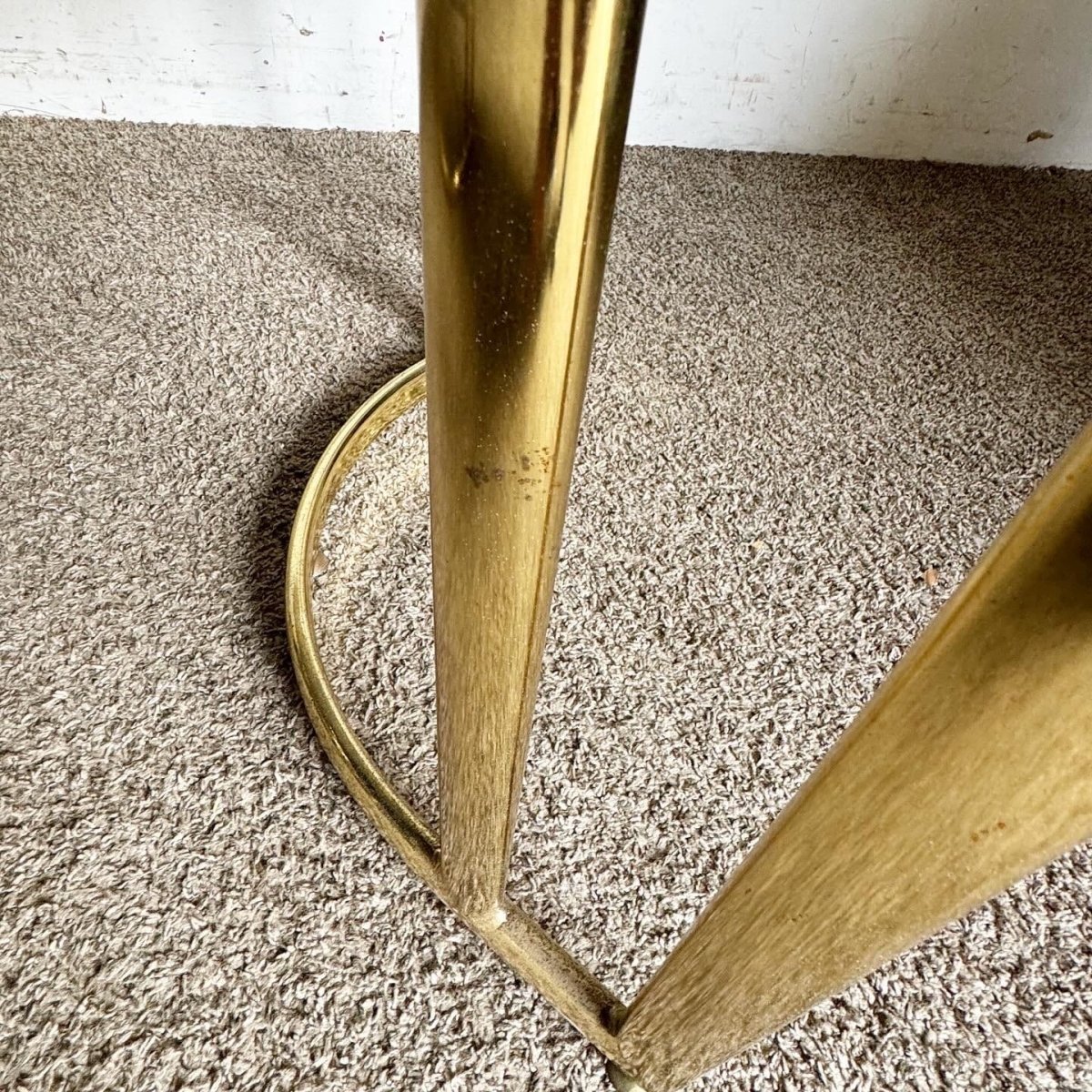 Art Deco Gold and Smoked Glass Top Rectangular Dining Table - Dolphin & Flamingo
