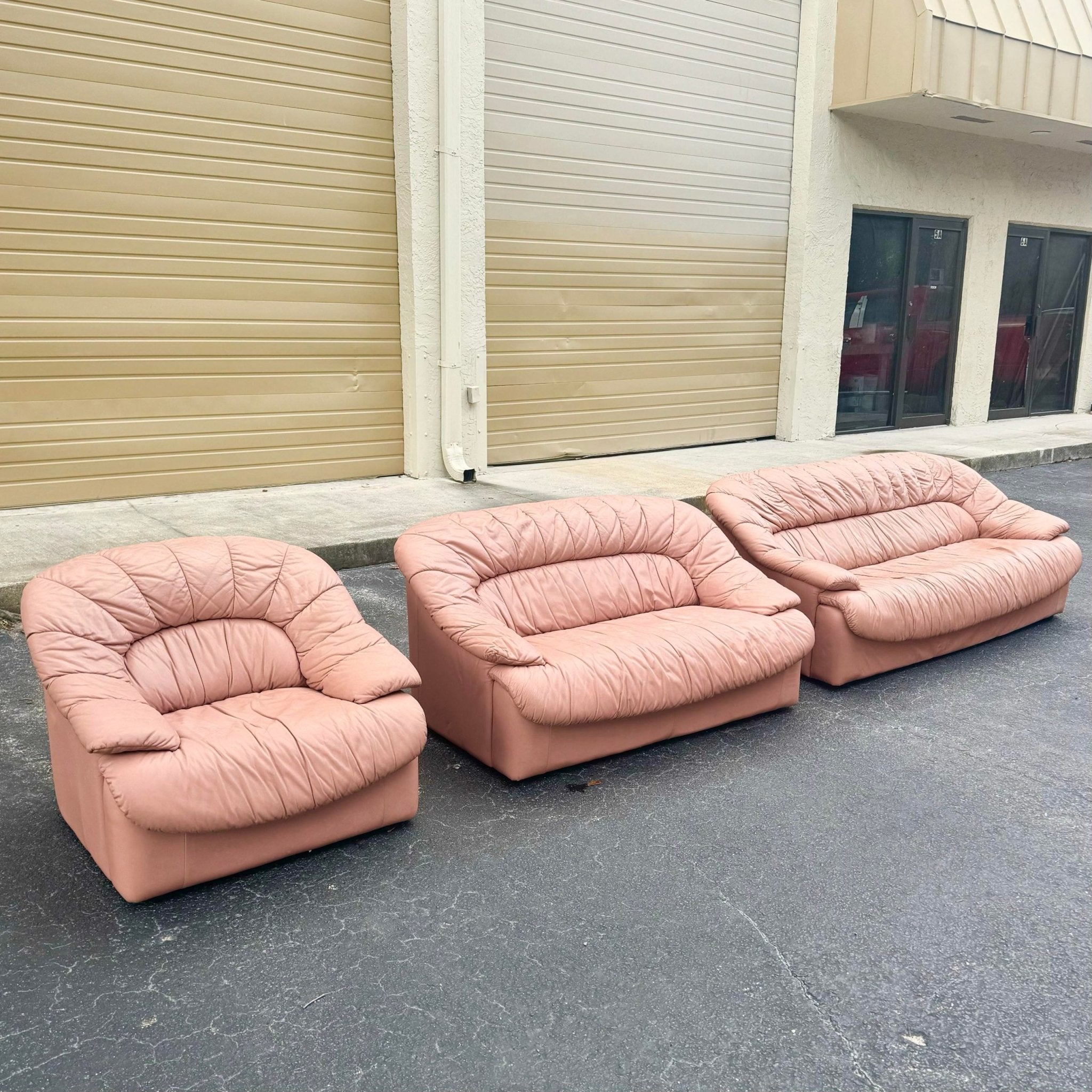 Pink leather sofa for sale hotsell