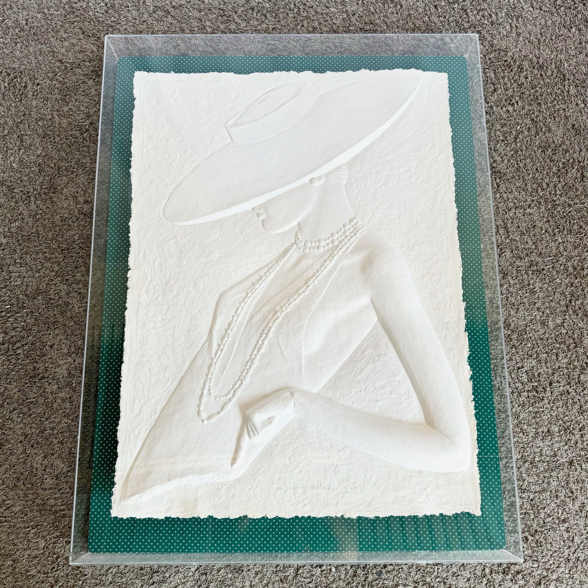 Art Deco Signed Cast Paper “Sophisticated Lady” by David Fisher 516/1000 - Dolphin & Flamingo