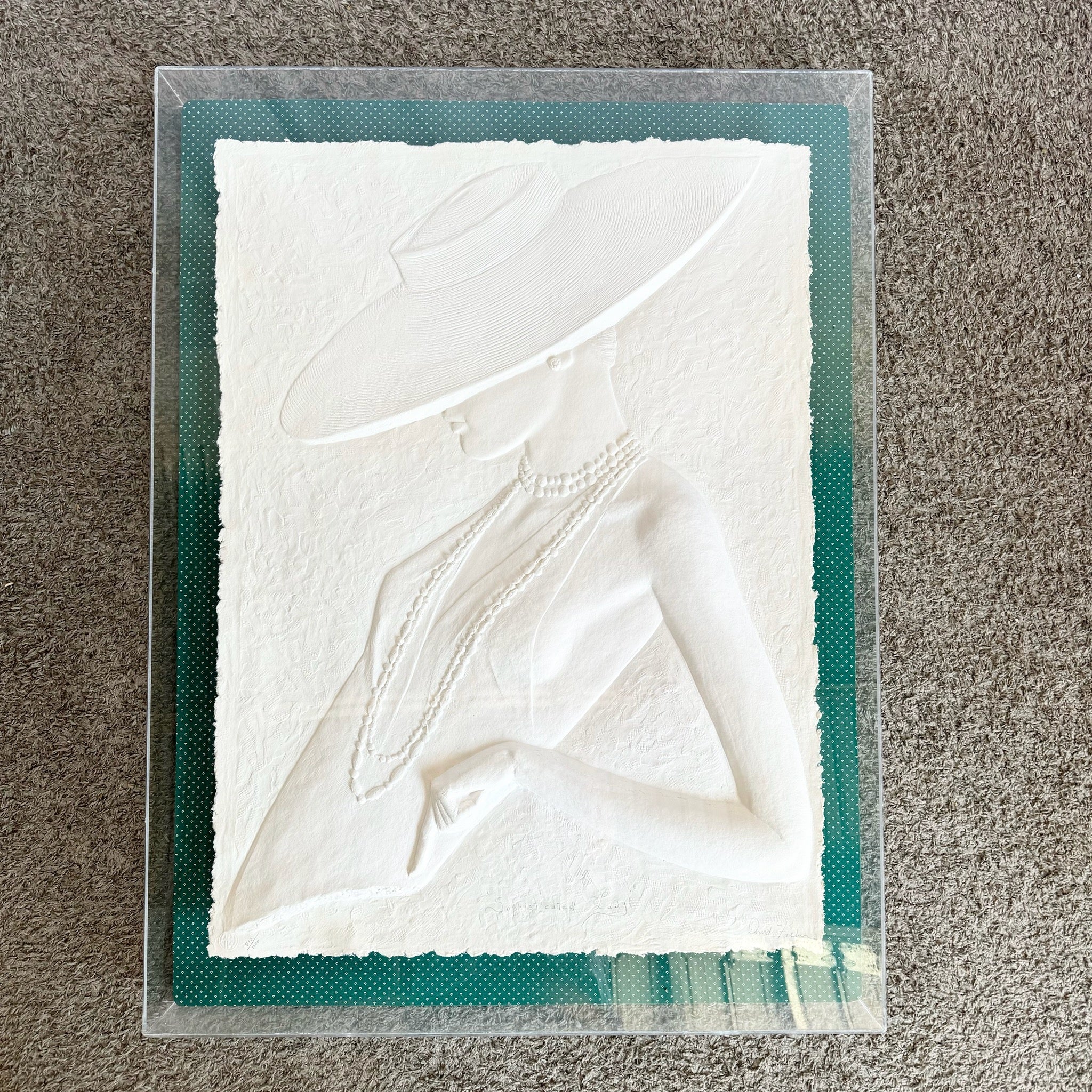 Art Deco Signed Cast Paper “Sophisticated Lady” by David Fisher 516/1000 - Dolphin & Flamingo