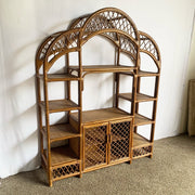 Boho Chic Arch Top Rattan Etagere - Dolphin & Flamingo