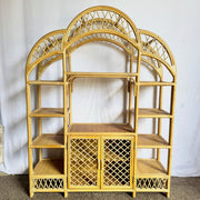 Boho Chic Arched Rattan Etagere/Wall Unit - Dolphin & Flamingo