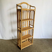 Boho Chic Bamboo Rattan Wicker Etagere - Dolphin & Flamingo