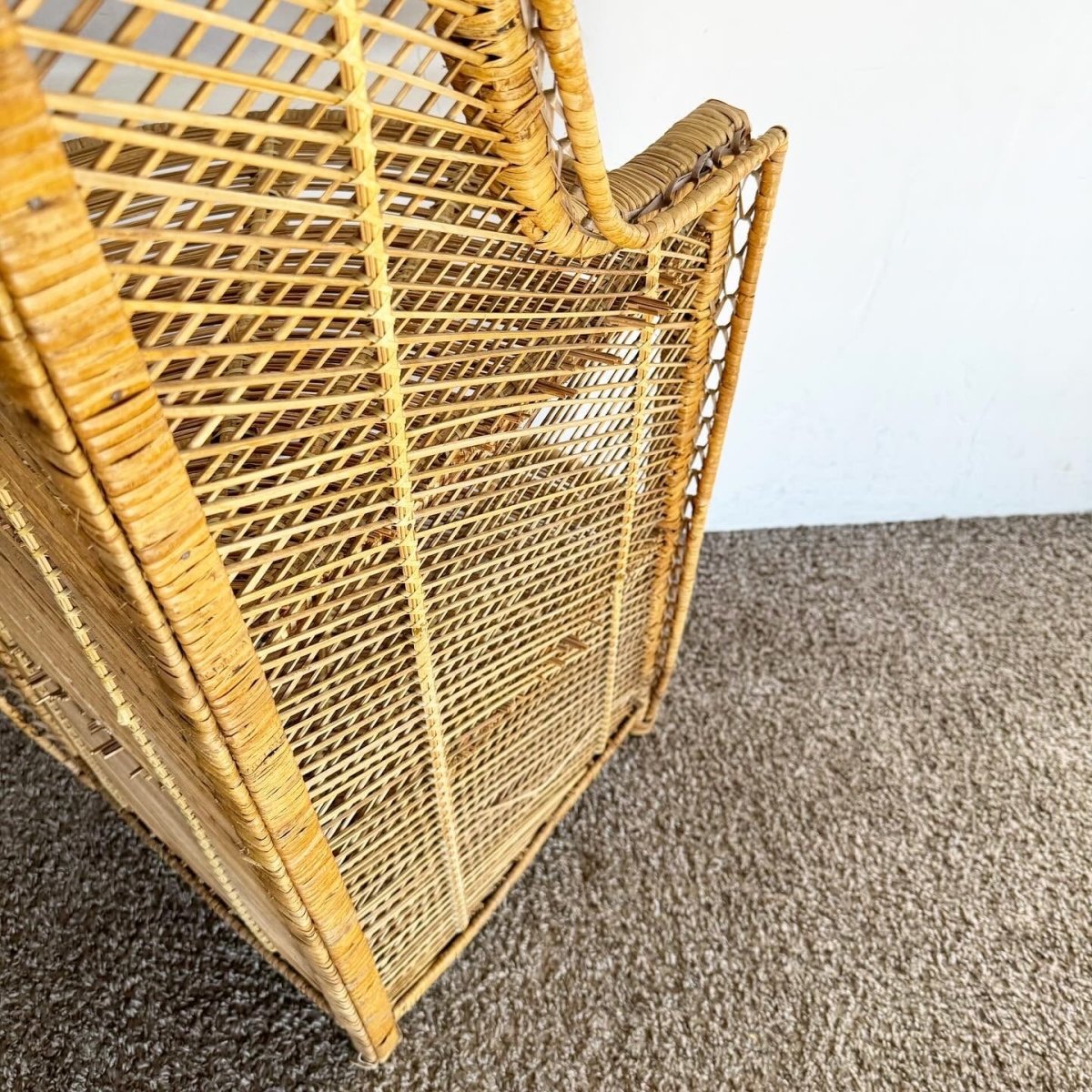 Boho Chic Demi Lune Rattan Corner Shelf/Etagere - Dolphin & Flamingo