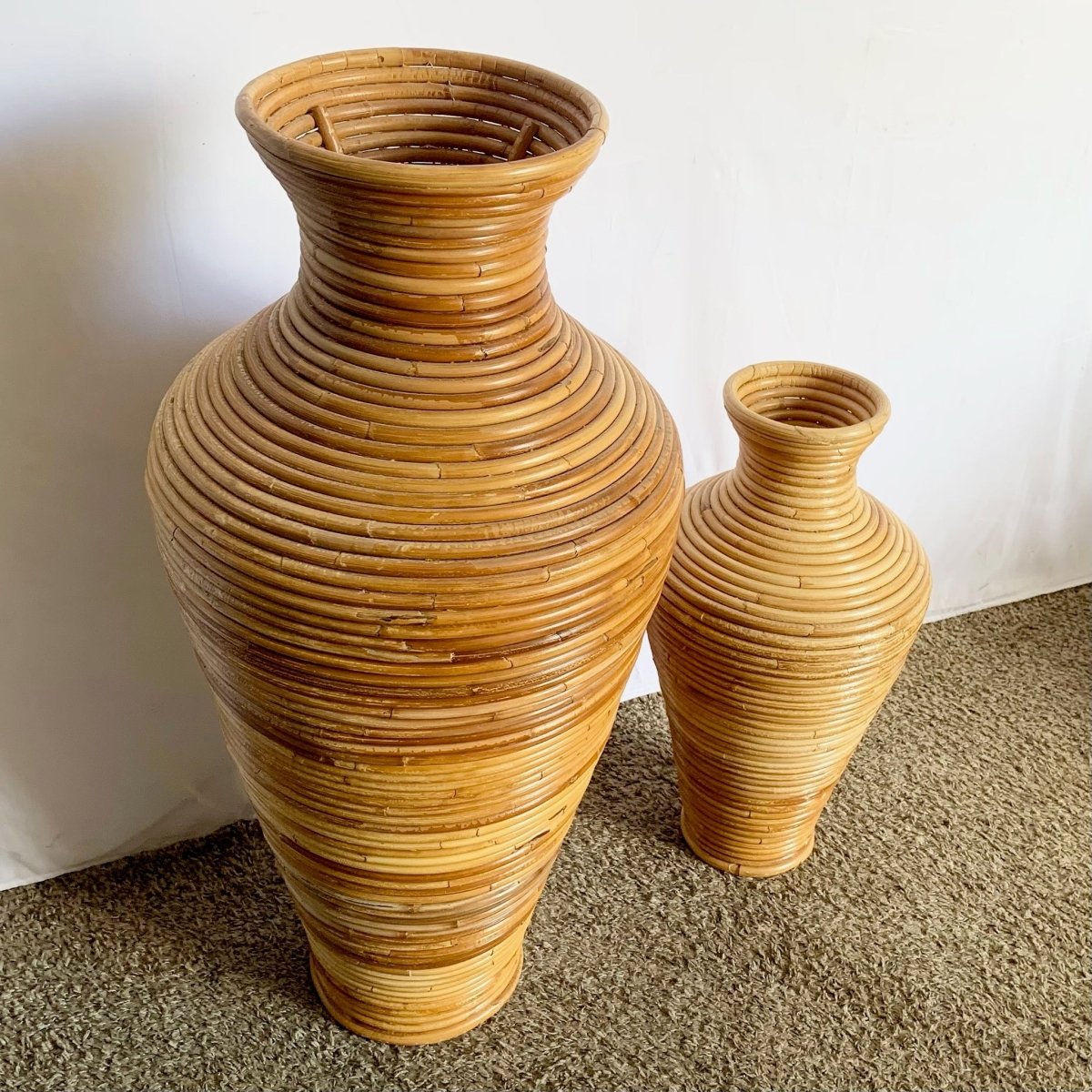 Boho Chic Pencil Reed Vases - Set of 2 - Dolphin & Flamingo
