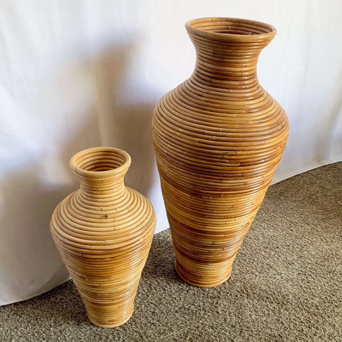 Boho Chic Pencil Reed Vases - Set of 2 - Dolphin & Flamingo
