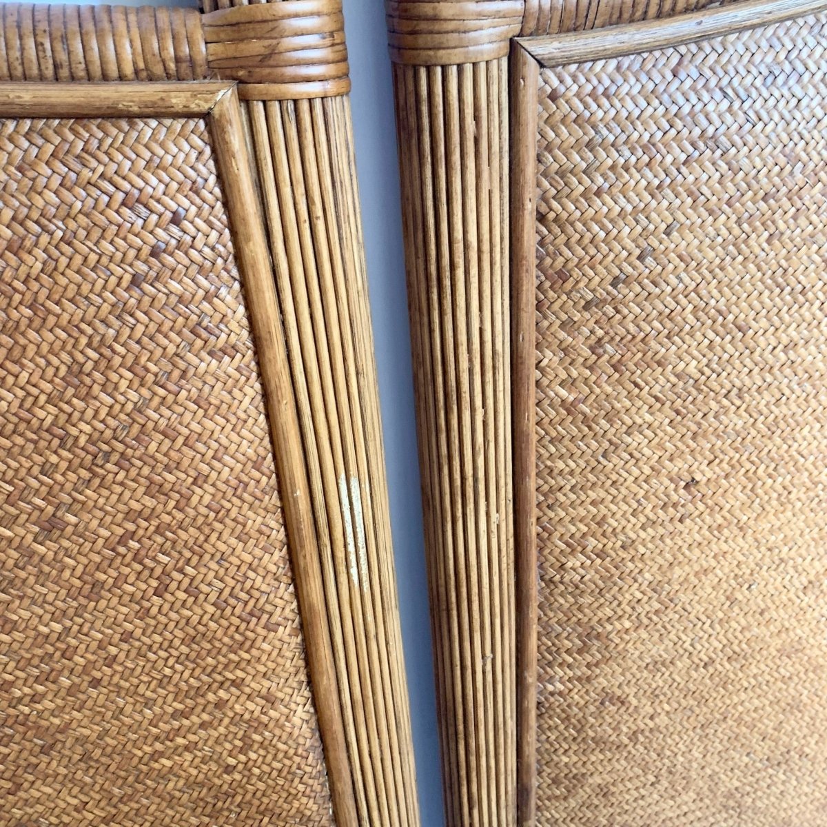 Boho Chic Reed and Wicker Twin Headboards - A Pair - Dolphin & Flamingo