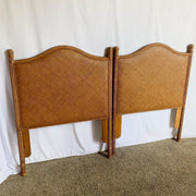 Boho Chic Reed and Wicker Twin Headboards - A Pair - Dolphin & Flamingo