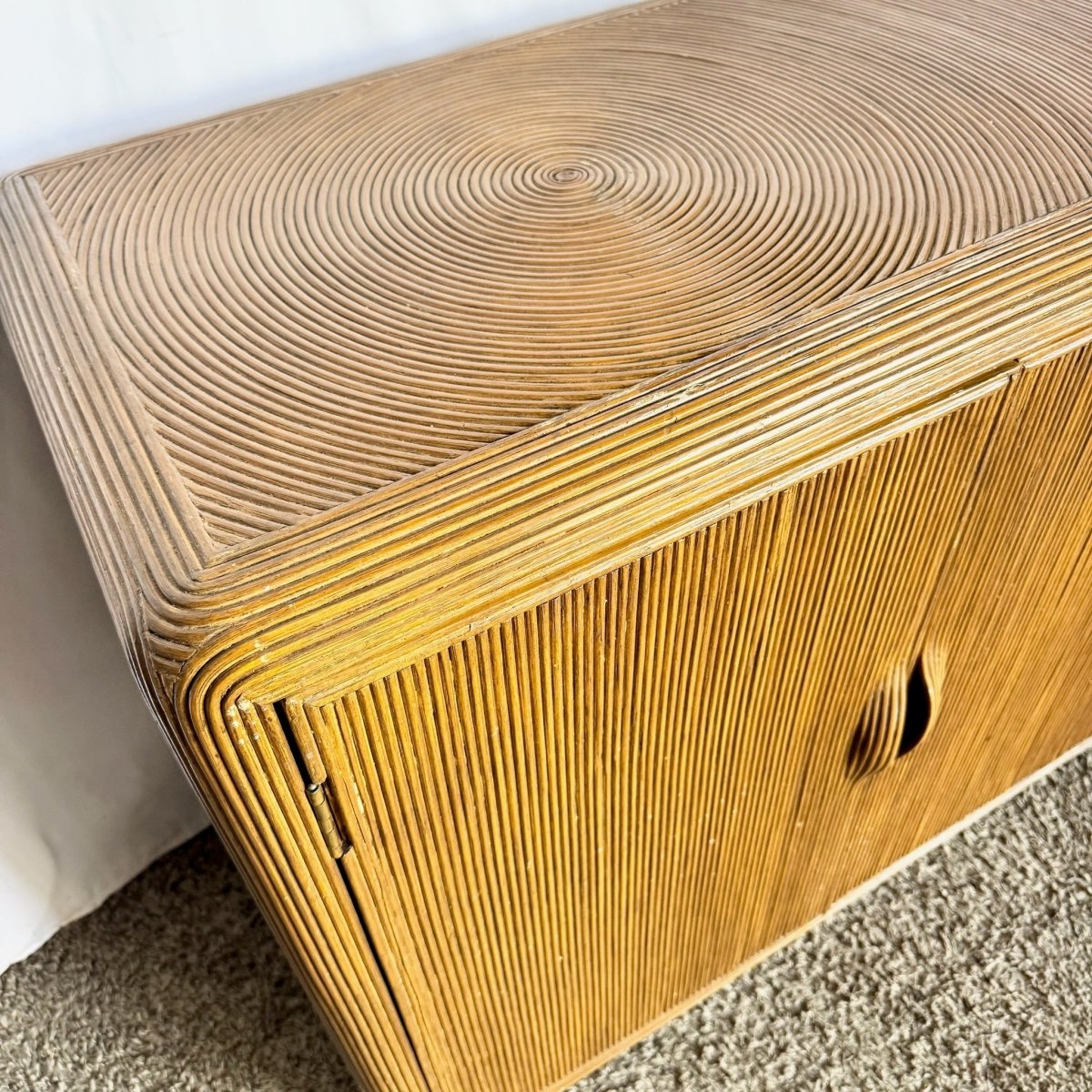 Boho Chic Swirl Pencil Reed Sideboard/Cabinet - Dolphin & Flamingo