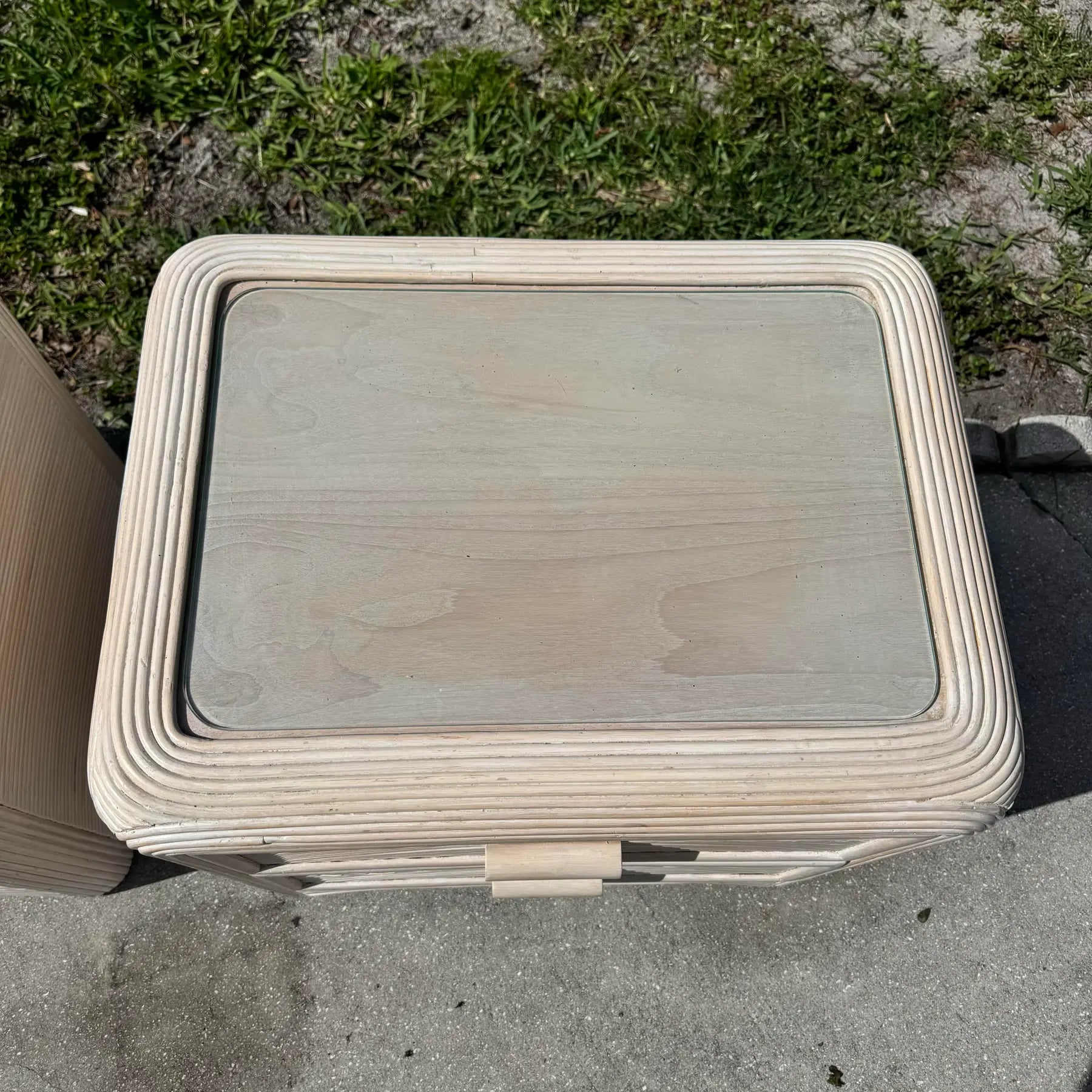 Boho Chic Waterfall Pencil Reed Nightstands - A Pair Dolphin & Flamingo