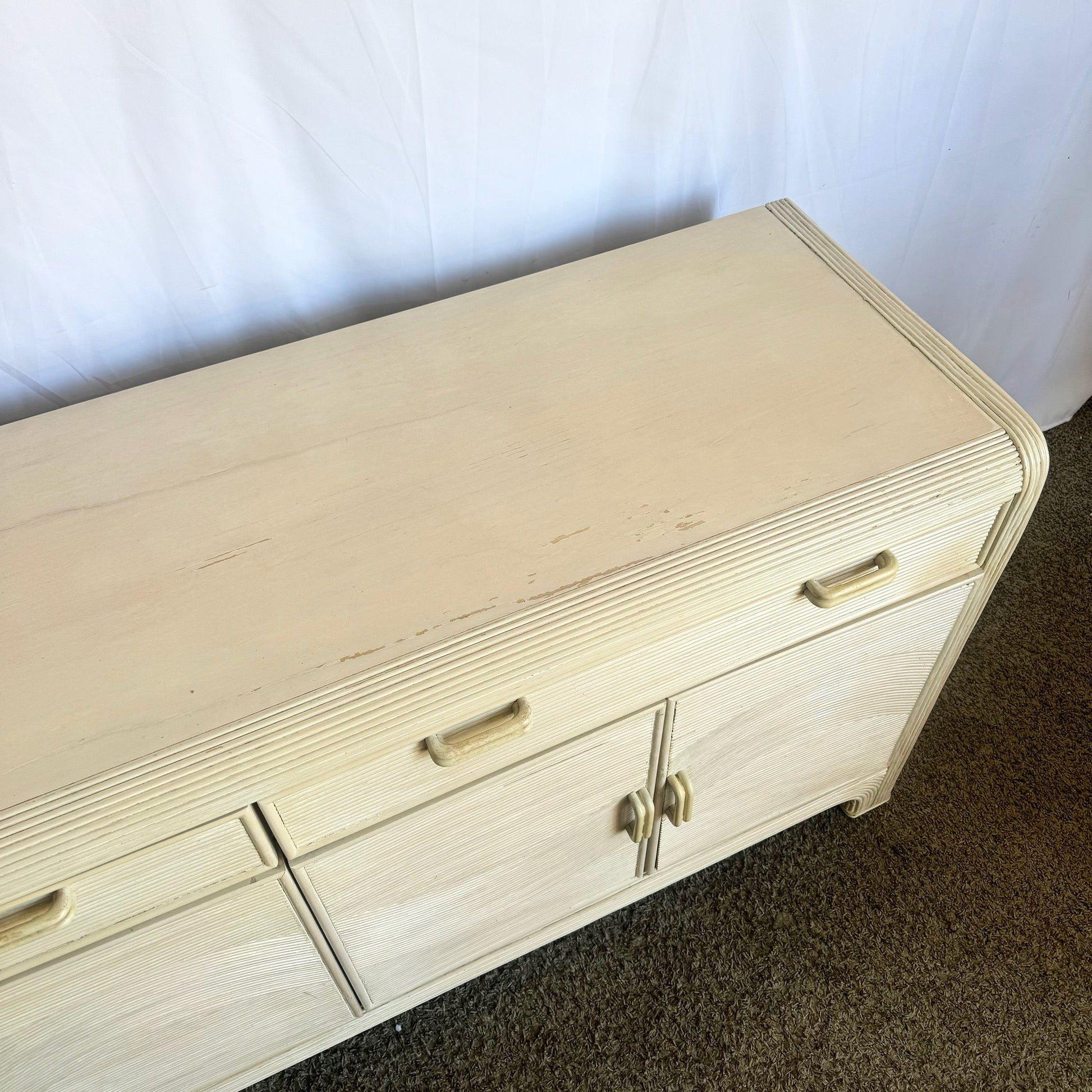 Boho Chic Wavy Pencil Reed Credenza by American Drew - Dolphin & Flamingo