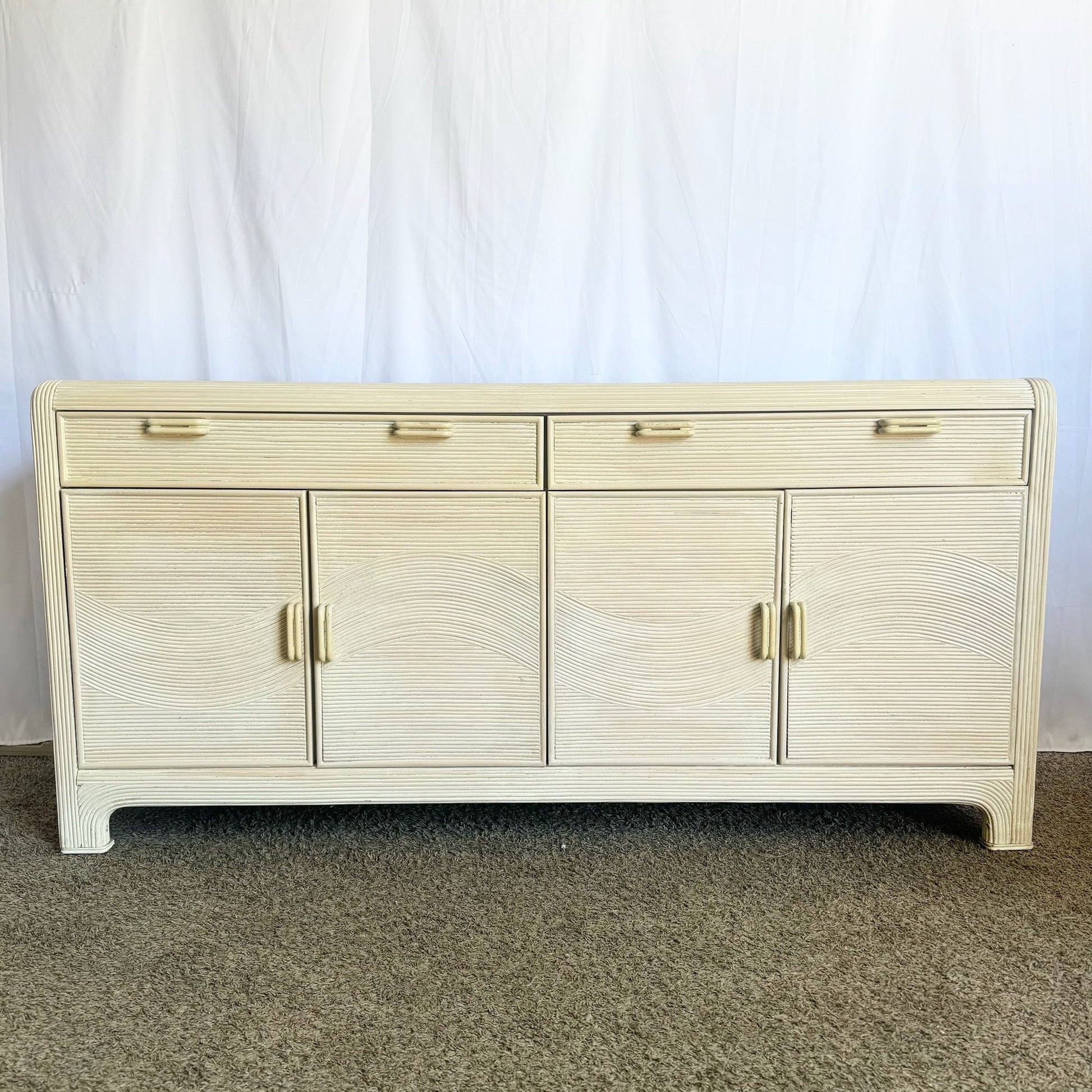 Boho Chic Wavy Pencil Reed Credenza by American Drew - Dolphin & Flamingo