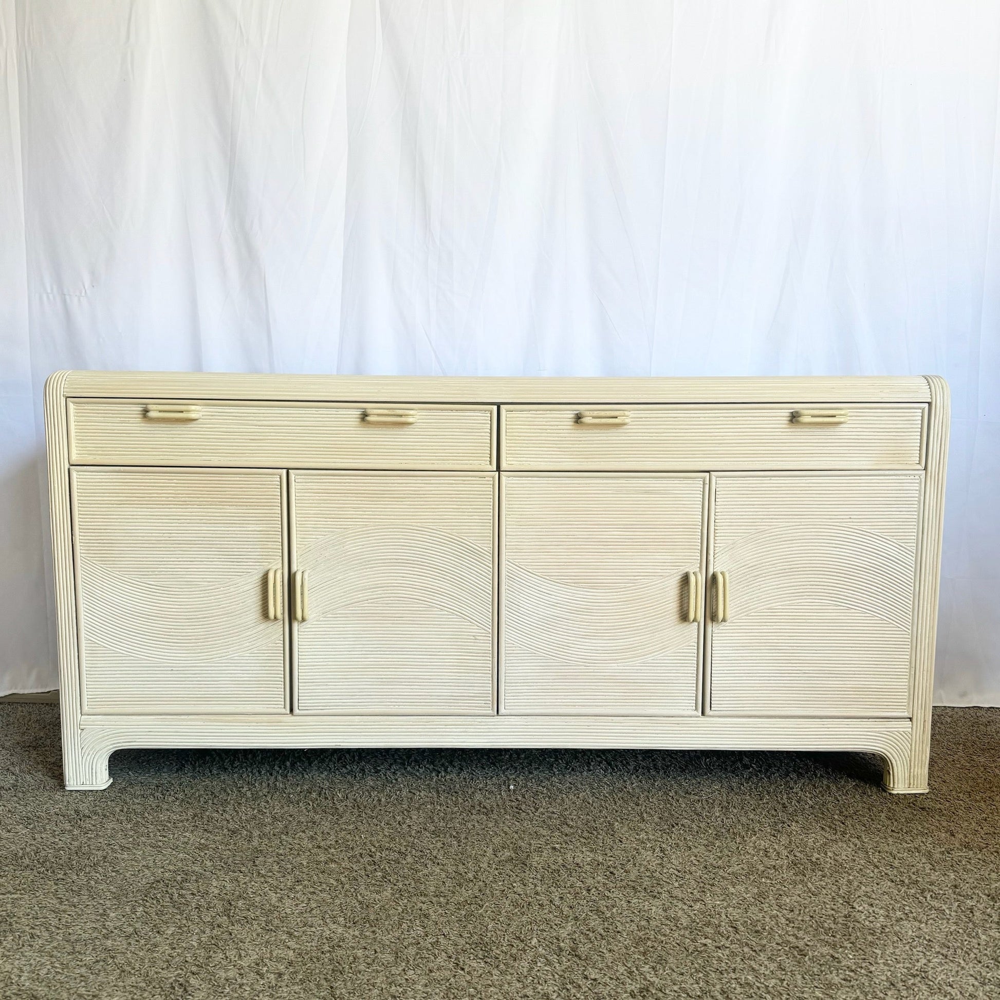Boho Chic Wavy Pencil Reed Credenza by American Drew - Dolphin & Flamingo