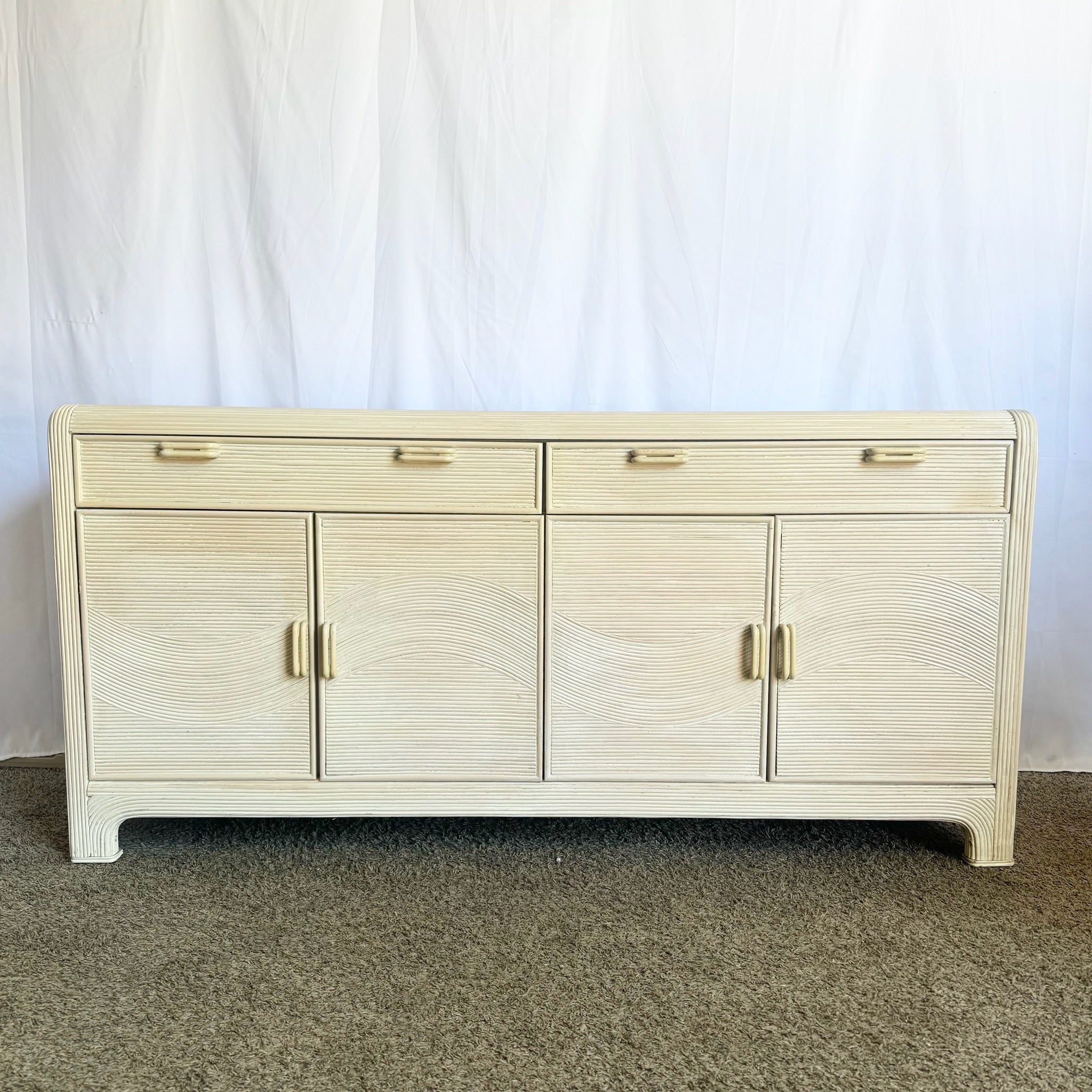 Boho Chic Wavy Pencil Reed Credenza by American Drew - Dolphin & Flamingo