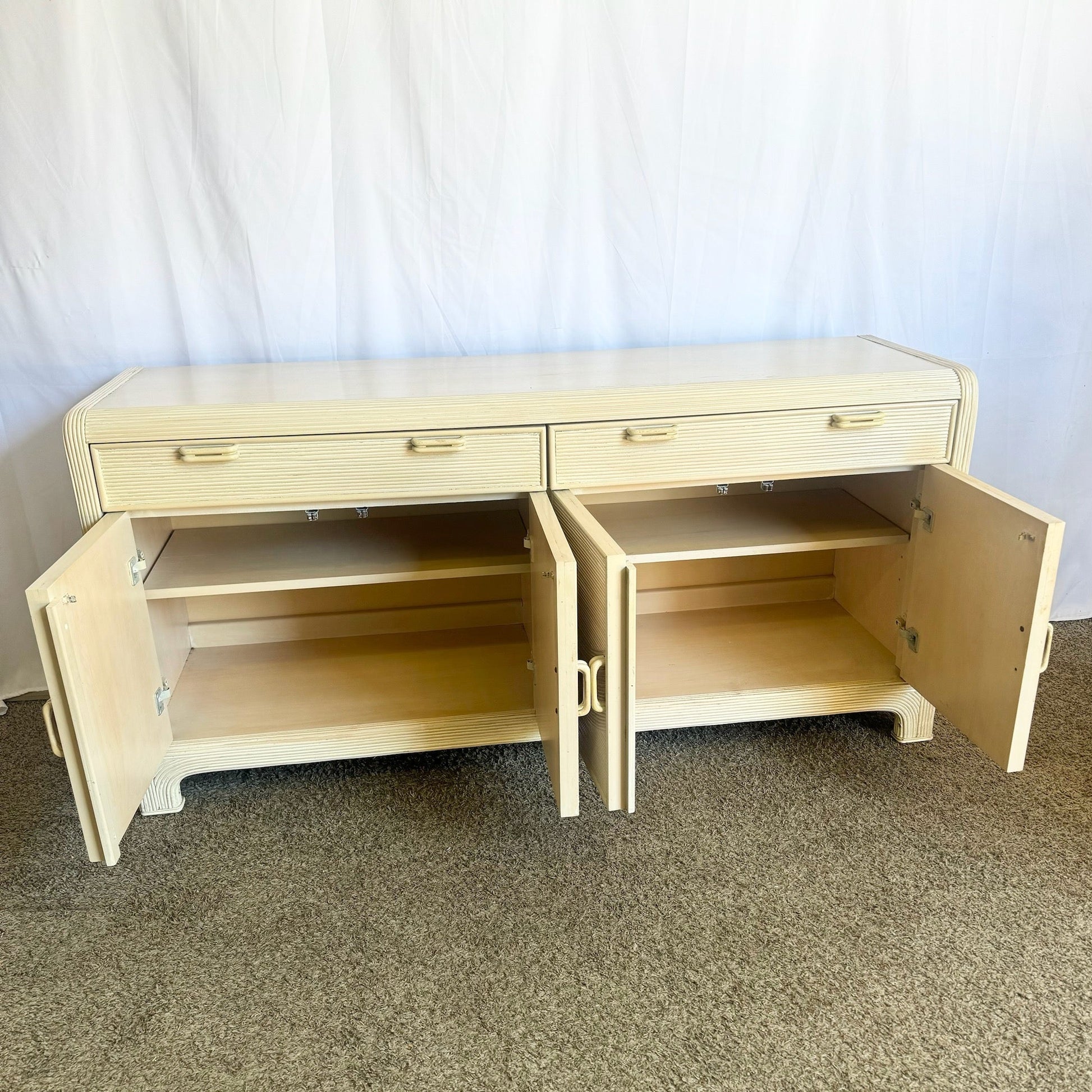 Boho Chic Wavy Pencil Reed Credenza by American Drew - Dolphin & Flamingo