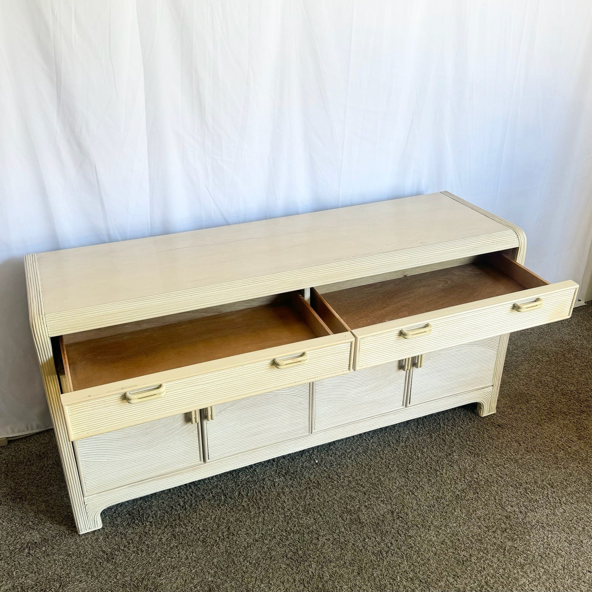 Boho Chic Wavy Pencil Reed Credenza by American Drew - Dolphin & Flamingo