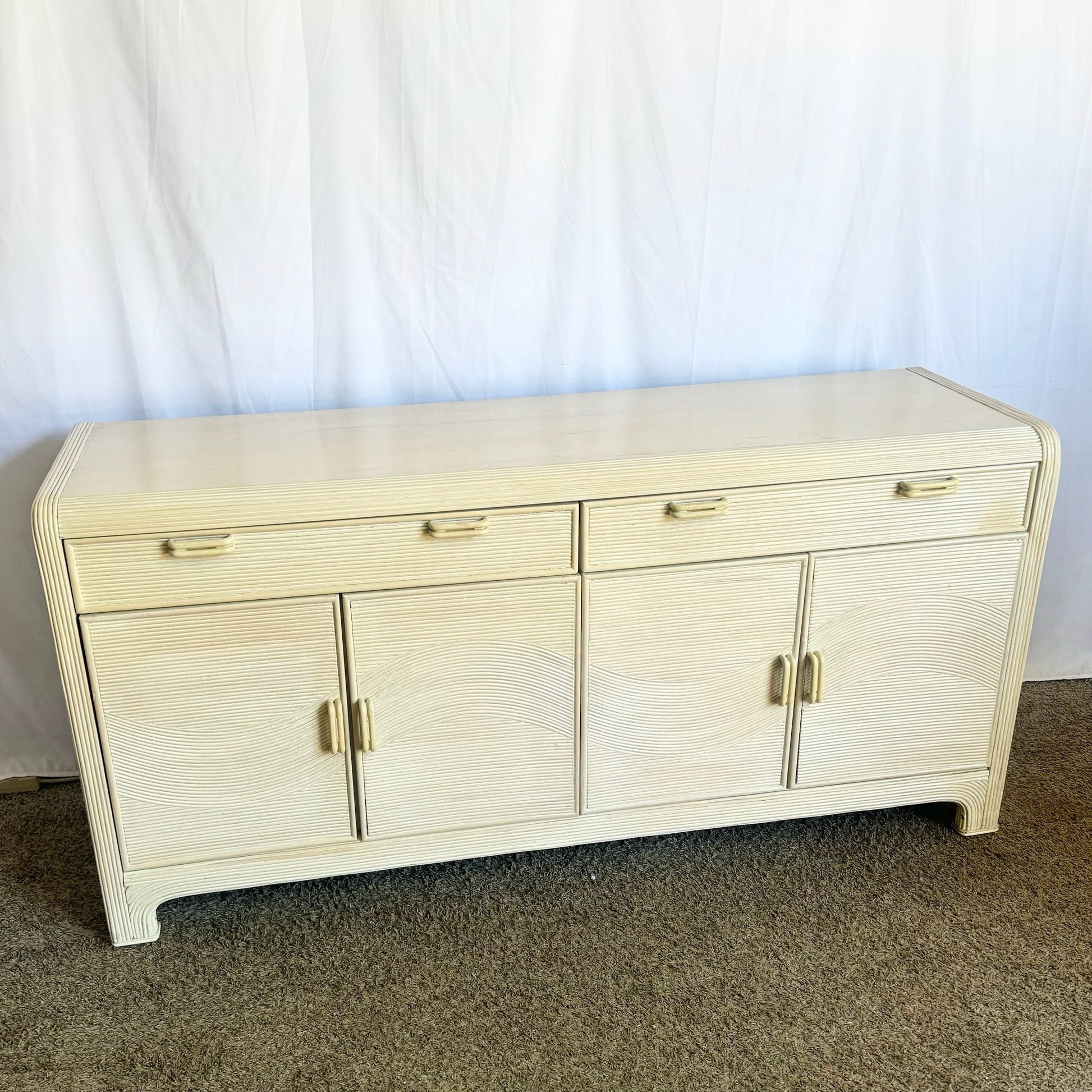 Boho Chic Wavy Pencil Reed Credenza by American Drew - Dolphin & Flamingo