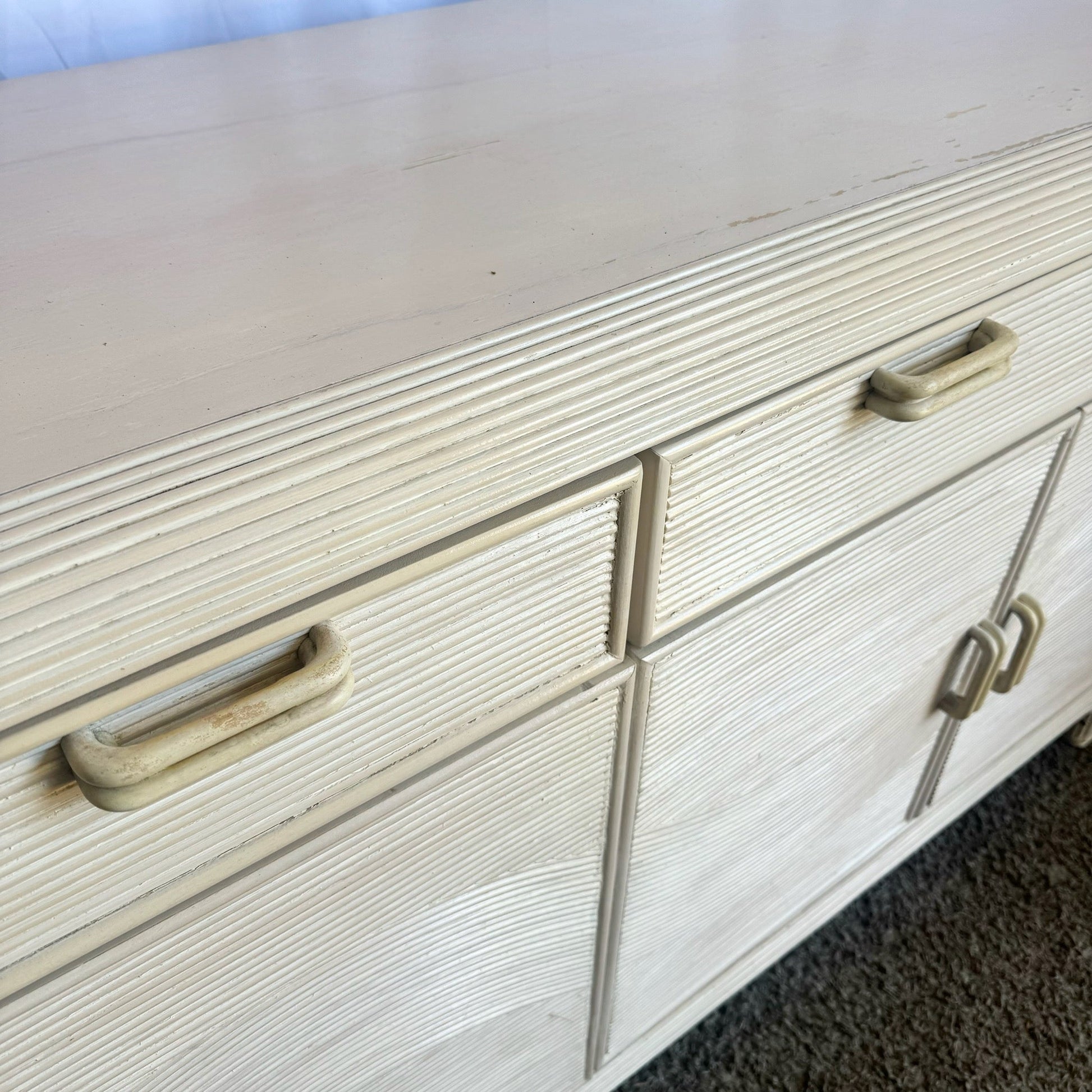Boho Chic Wavy Pencil Reed Credenza by American Drew - Dolphin & Flamingo