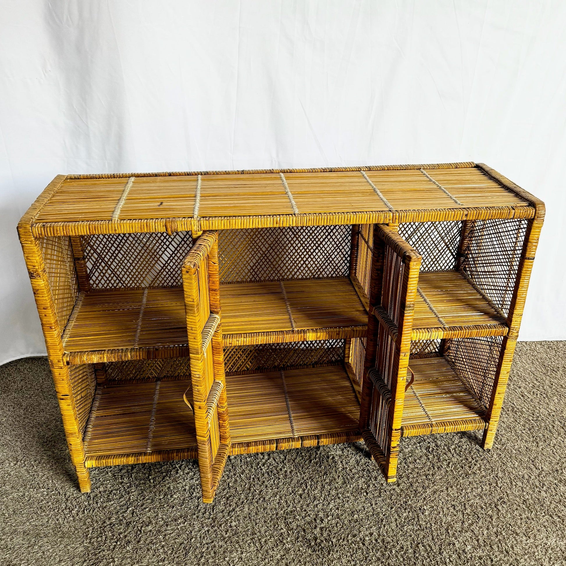 Boho Chic Wicker Wrapped Credenza - Dolphin & Flamingo