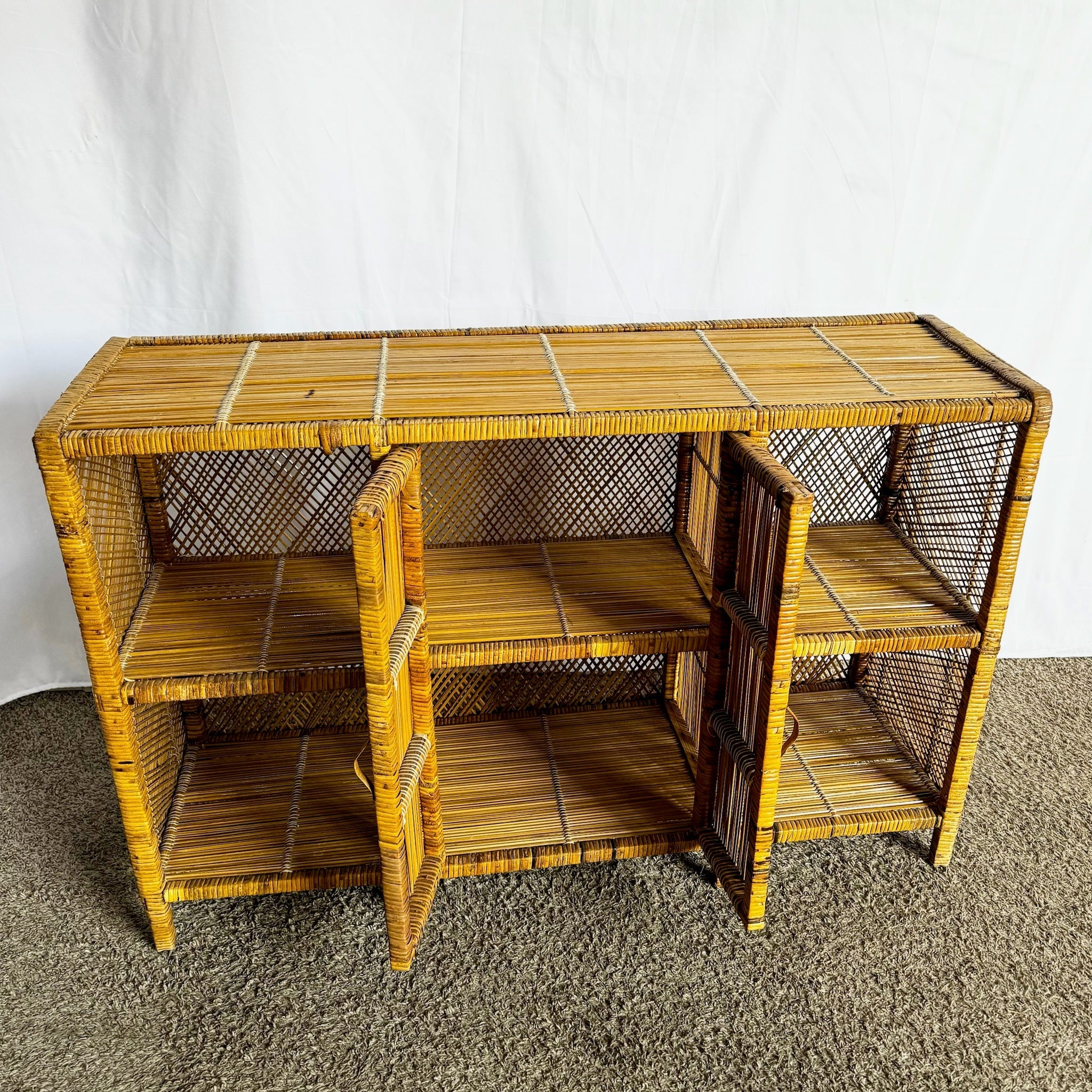 Boho Chic Wicker Wrapped Credenza - Dolphin & Flamingo