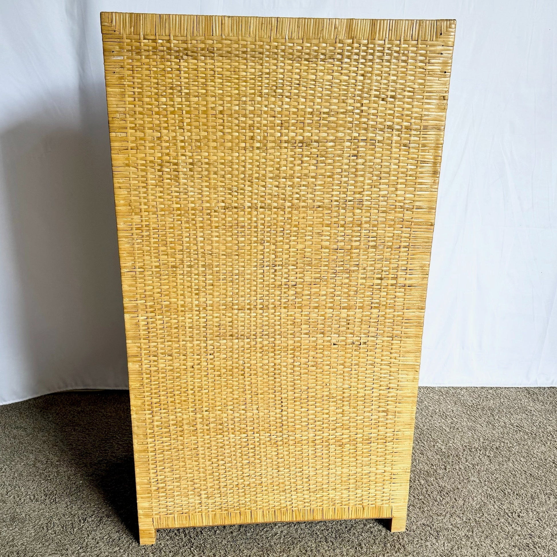 Boho Chic Wicker Wrapped Highboy Dresser - 6 Drawers - Dolphin & Flamingo