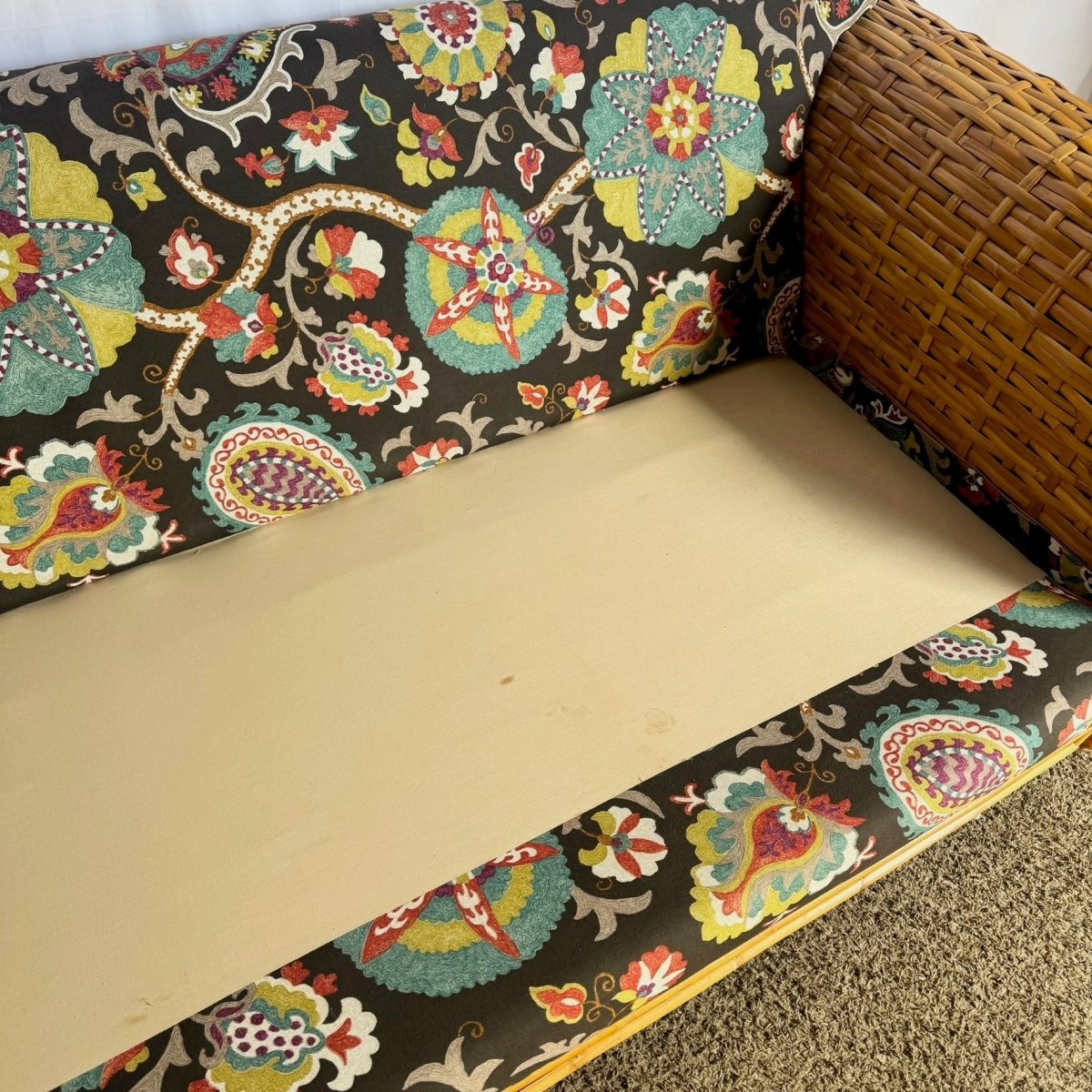 Boho Chic Woven Rattan Bamboo Sofa by Ralph Lauren - Dolphin & Flamingo