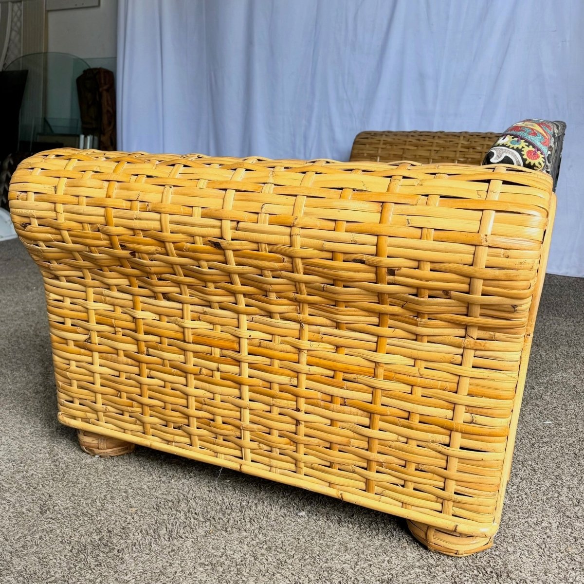 Boho Chic Woven Rattan Bamboo Sofa by Ralph Lauren - Dolphin & Flamingo