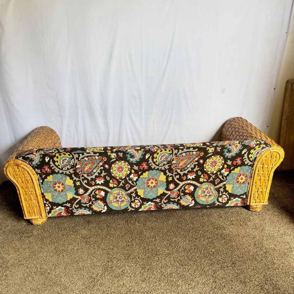 Boho Chic Woven Rattan Bamboo Sofa by Ralph Lauren - Dolphin & Flamingo