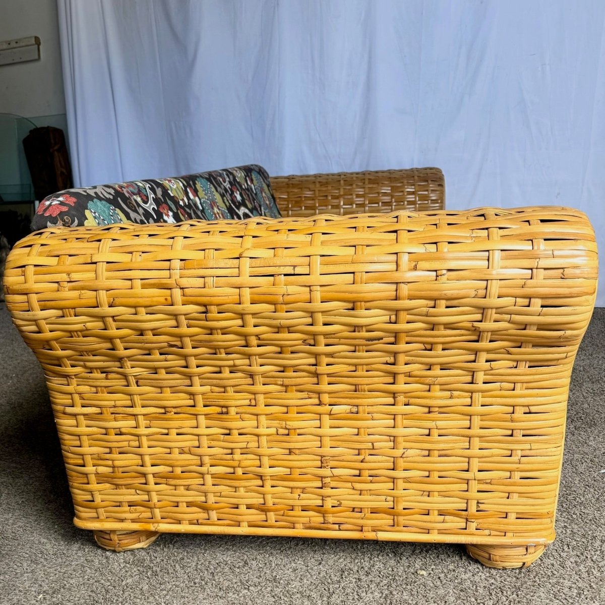 Boho Chic Woven Rattan Bamboo Sofa by Ralph Lauren - Dolphin & Flamingo