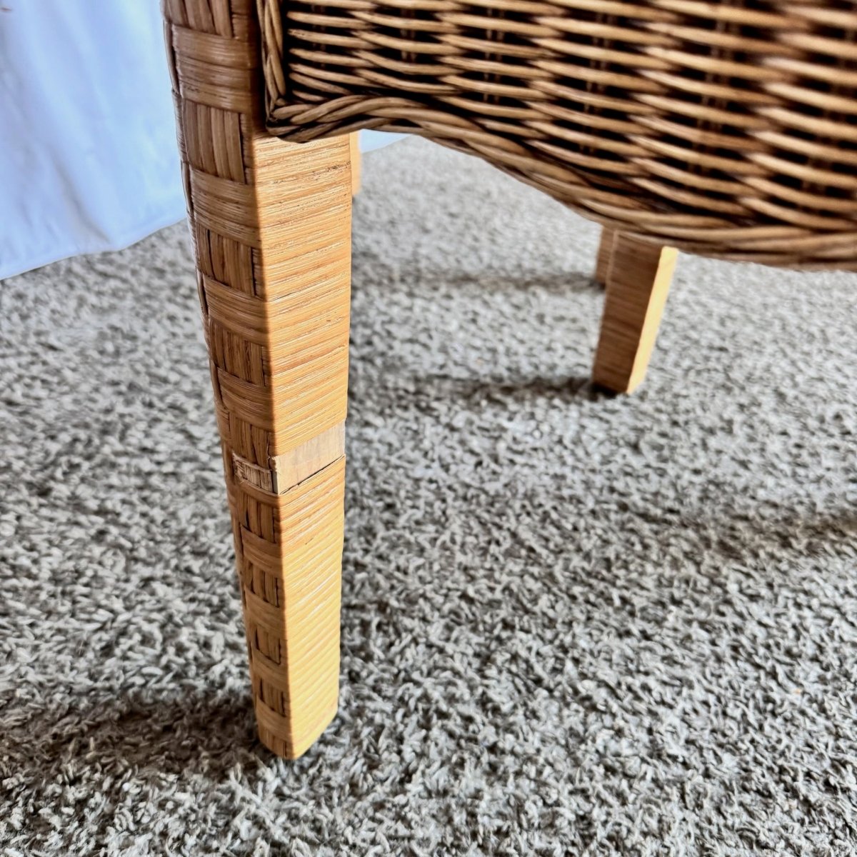 Boho Chic Woven Wicker Desk and Stool - 2 Pieces - Dolphin & Flamingo