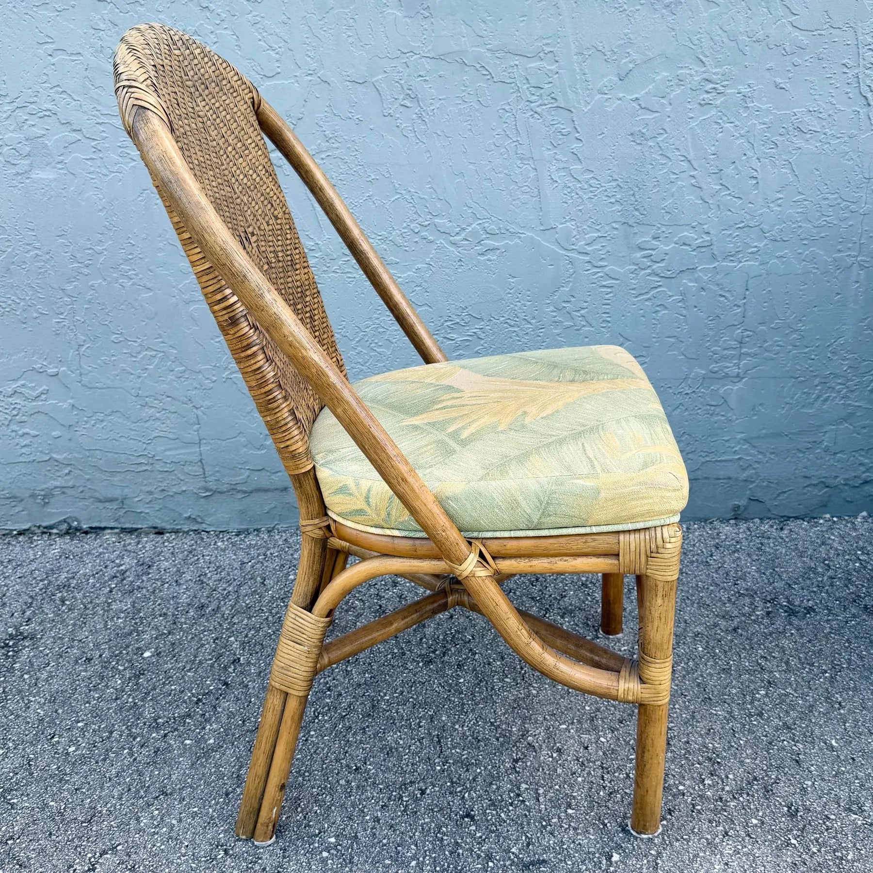 Boho Chic Woven Wicker Glass Top Writing Desk With Chair - 2 Pieces Dolphin & Flamingo