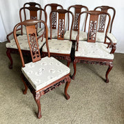 Chinese Hand Carved Rosewood Ball in Claw Dining Chairs - Set of 8 - Dolphin & Flamingo