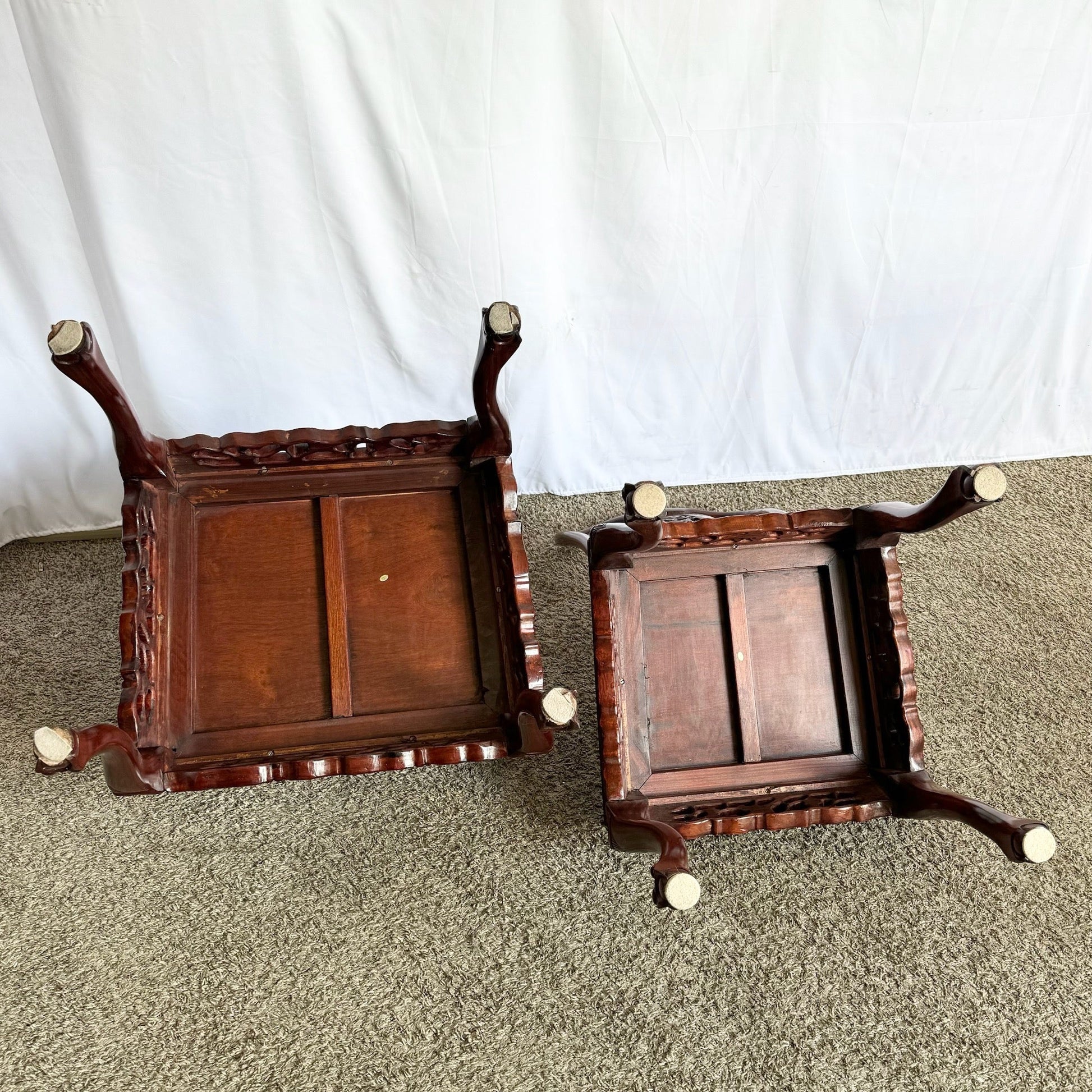 Chinese Hand Carved Rosewood Ball in Claw Dining Chairs - Set of 8 - Dolphin & Flamingo