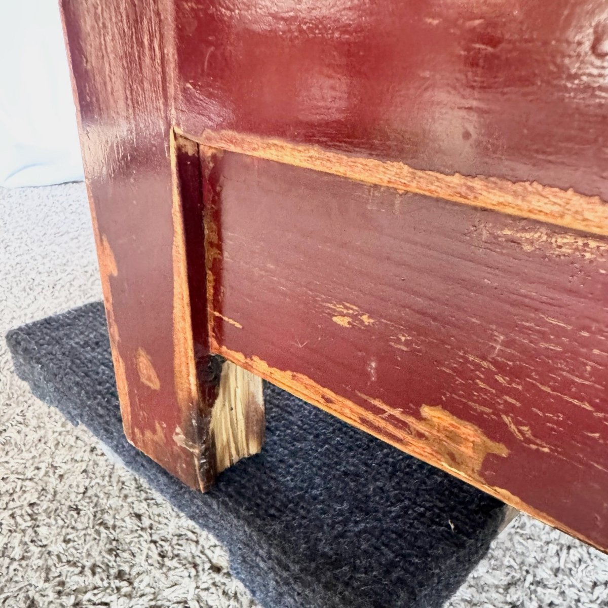 Chinese Red and Gold Distress Finish Armoire/Cabinet - Dolphin & Flamingo