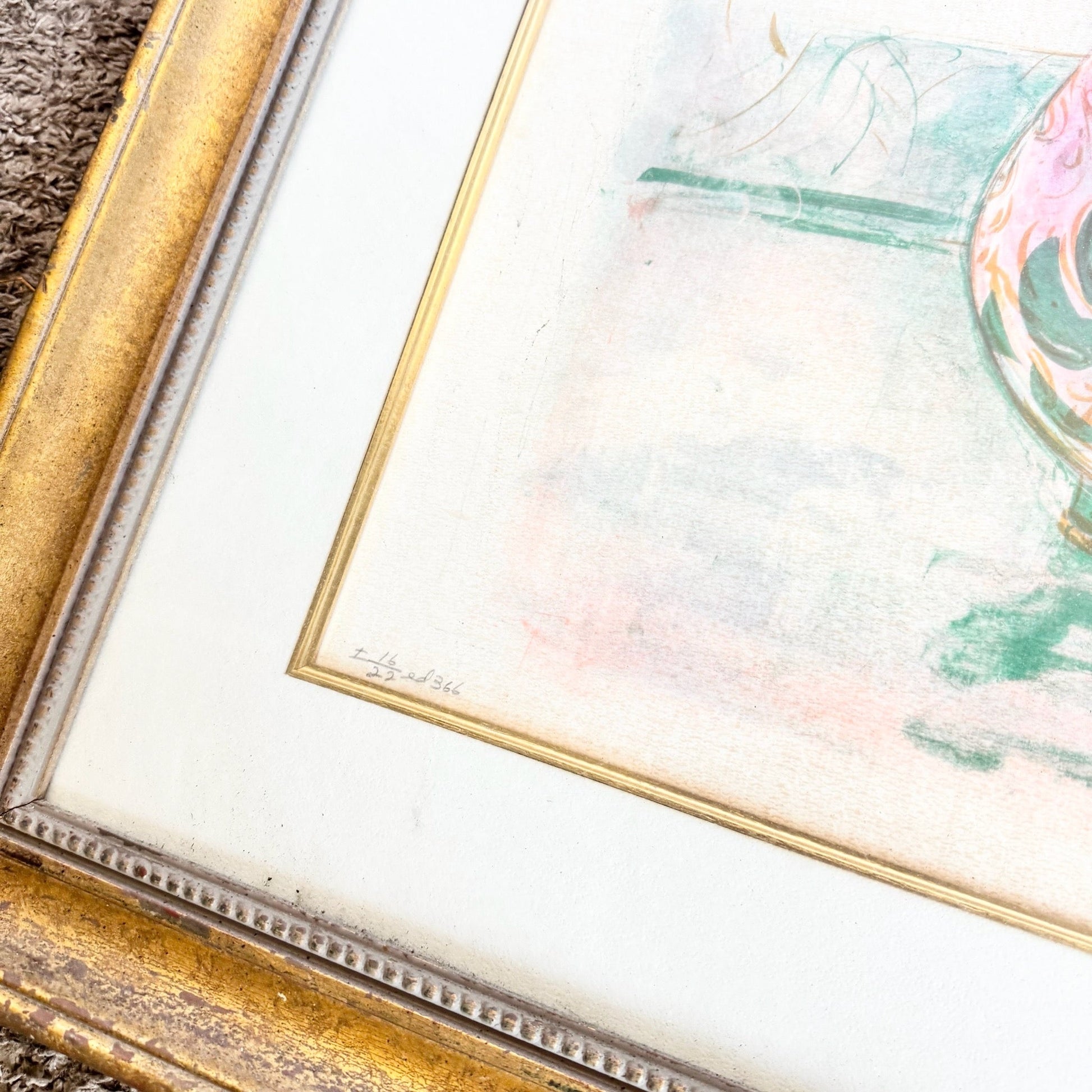 “Chinese Vase” Signed Limited Edition Lithograph by Edna Hibel - Dolphin & Flamingo
