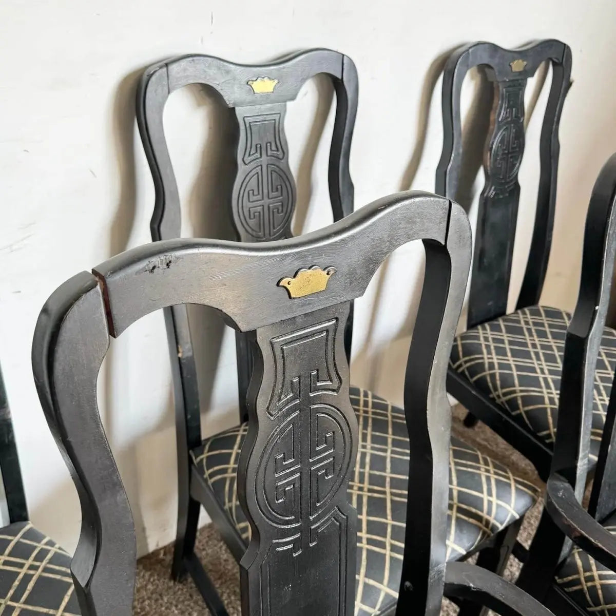 Chinoiserie Black Dining Chairs – Dolphin Flamingo