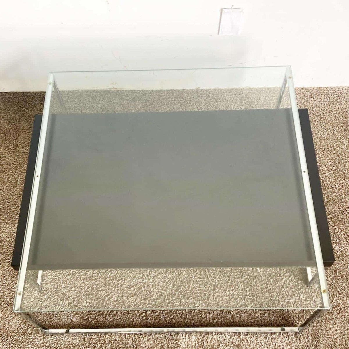 Chrome Glass Top and Wooden Top Nesting Coffee Table Set by Bo Concepts - Dolphin & Flamingo