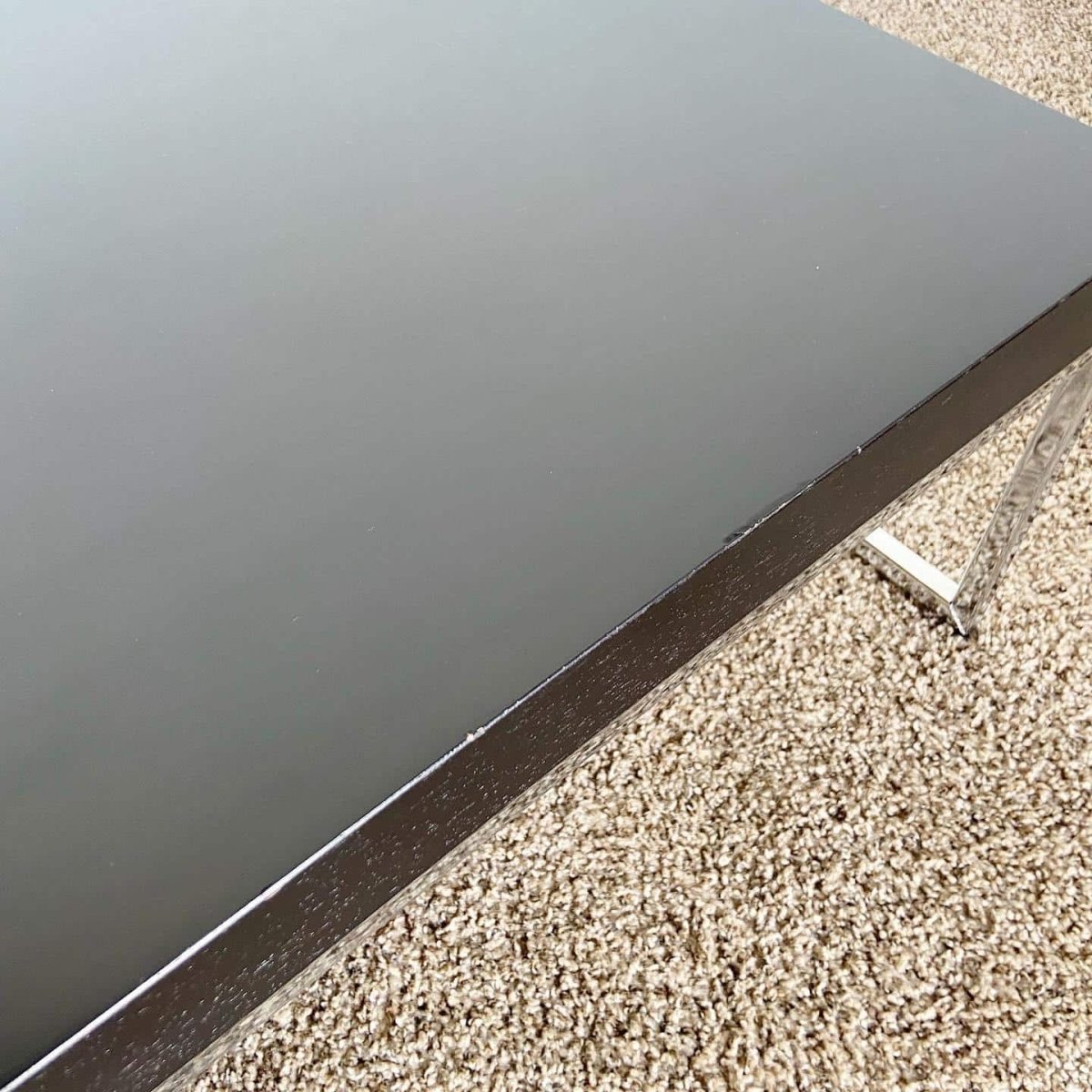Chrome Glass Top and Wooden Top Nesting Coffee Table Set by Bo Concepts - Dolphin & Flamingo