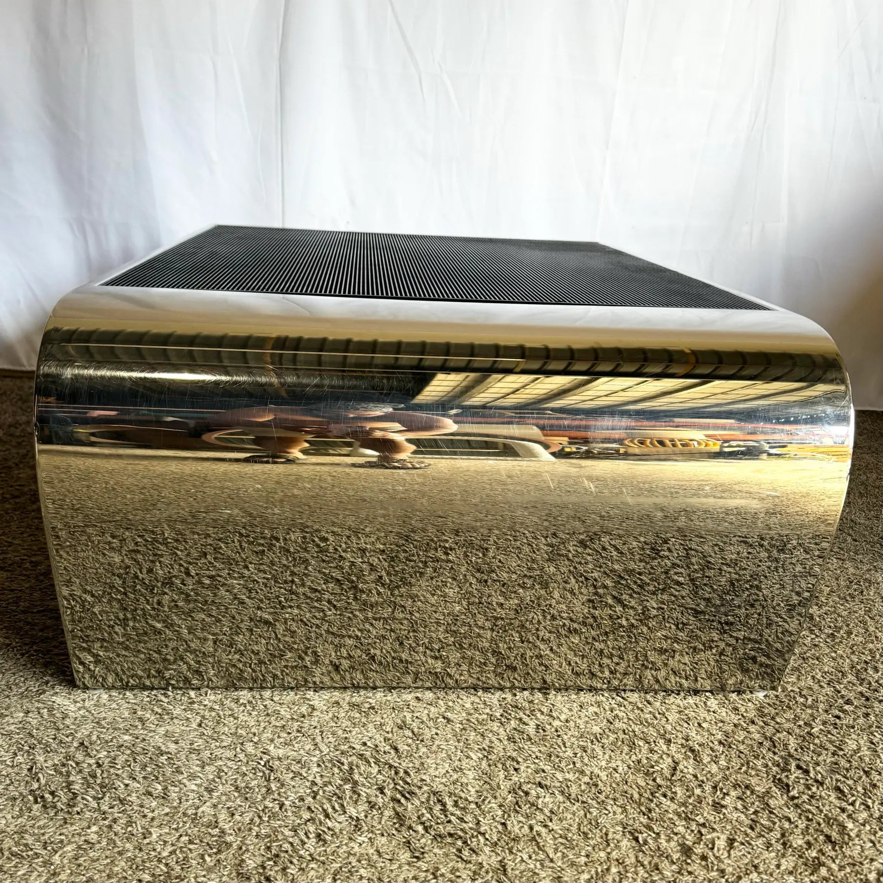 Chrome/Polished Steel Waterfall Coffee Table - Dolphin & Flamingo
