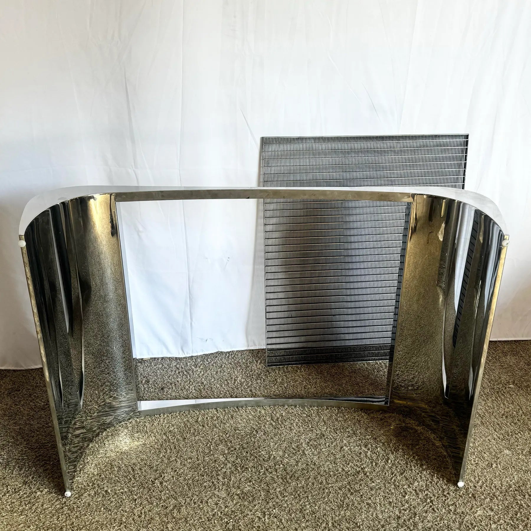 Chrome/Polished Steel Waterfall Coffee Table - Dolphin & Flamingo