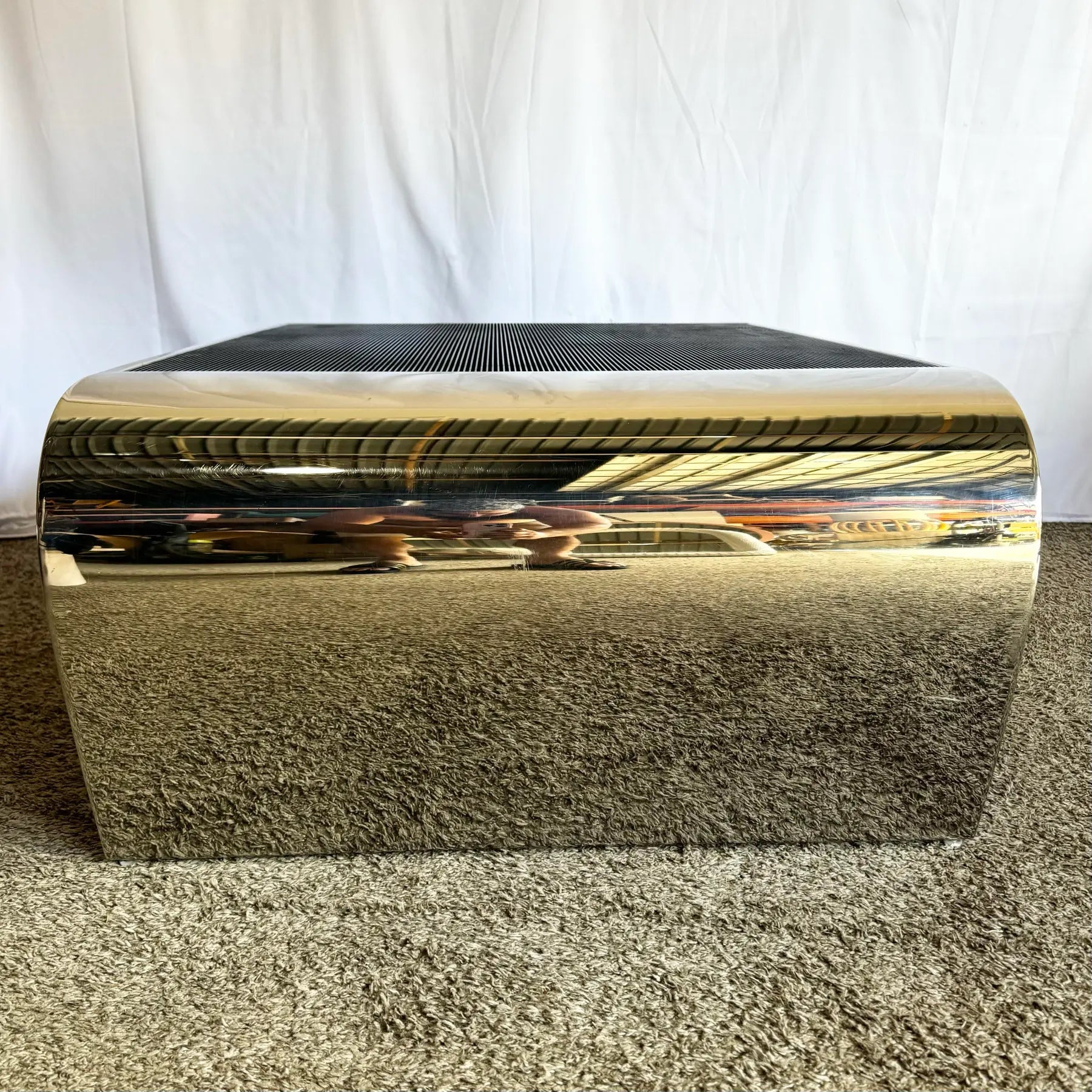 Chrome/Polished Steel Waterfall Coffee Table - Dolphin & Flamingo