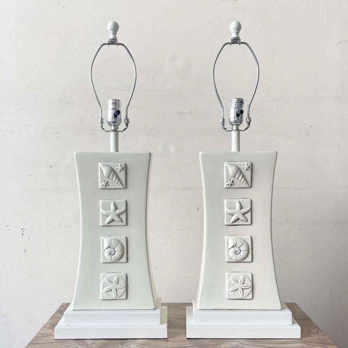 Coastal Sea Shell Ceramic Table Lamps – Dolphin & Flamingo