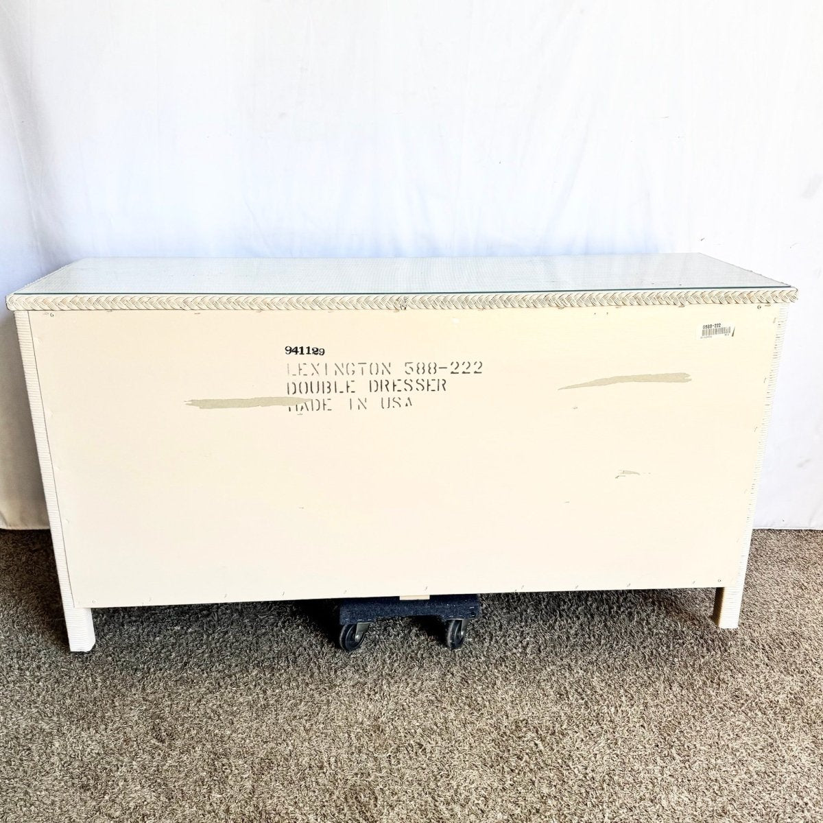 Coastal White Washed Henry Link Wicker Dresser by Lexington - Dolphin & Flamingo