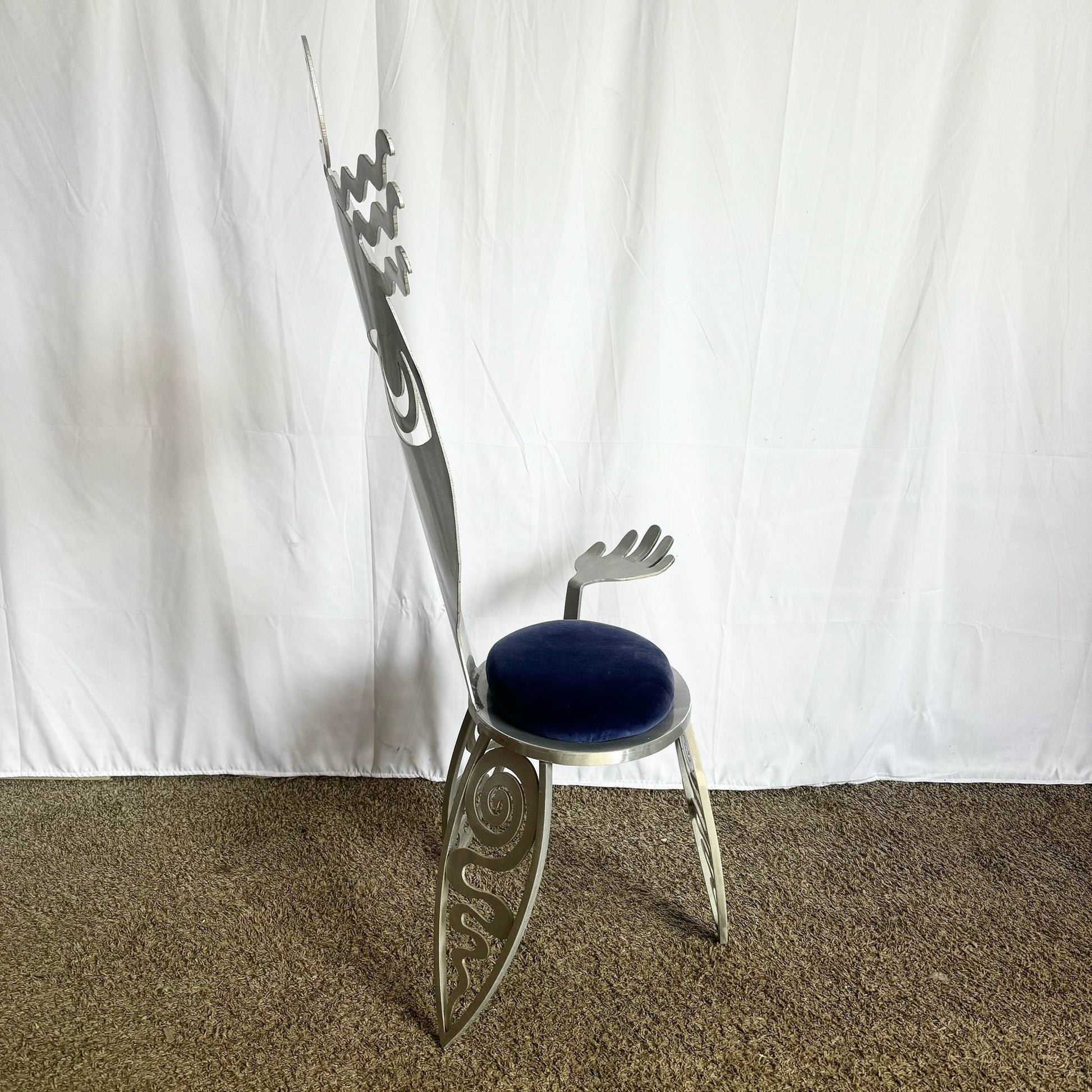 “Cubist Girl” Aluminum Chair by Christopher Royal for Rockledge Design Studio - Dolphin & Flamingo