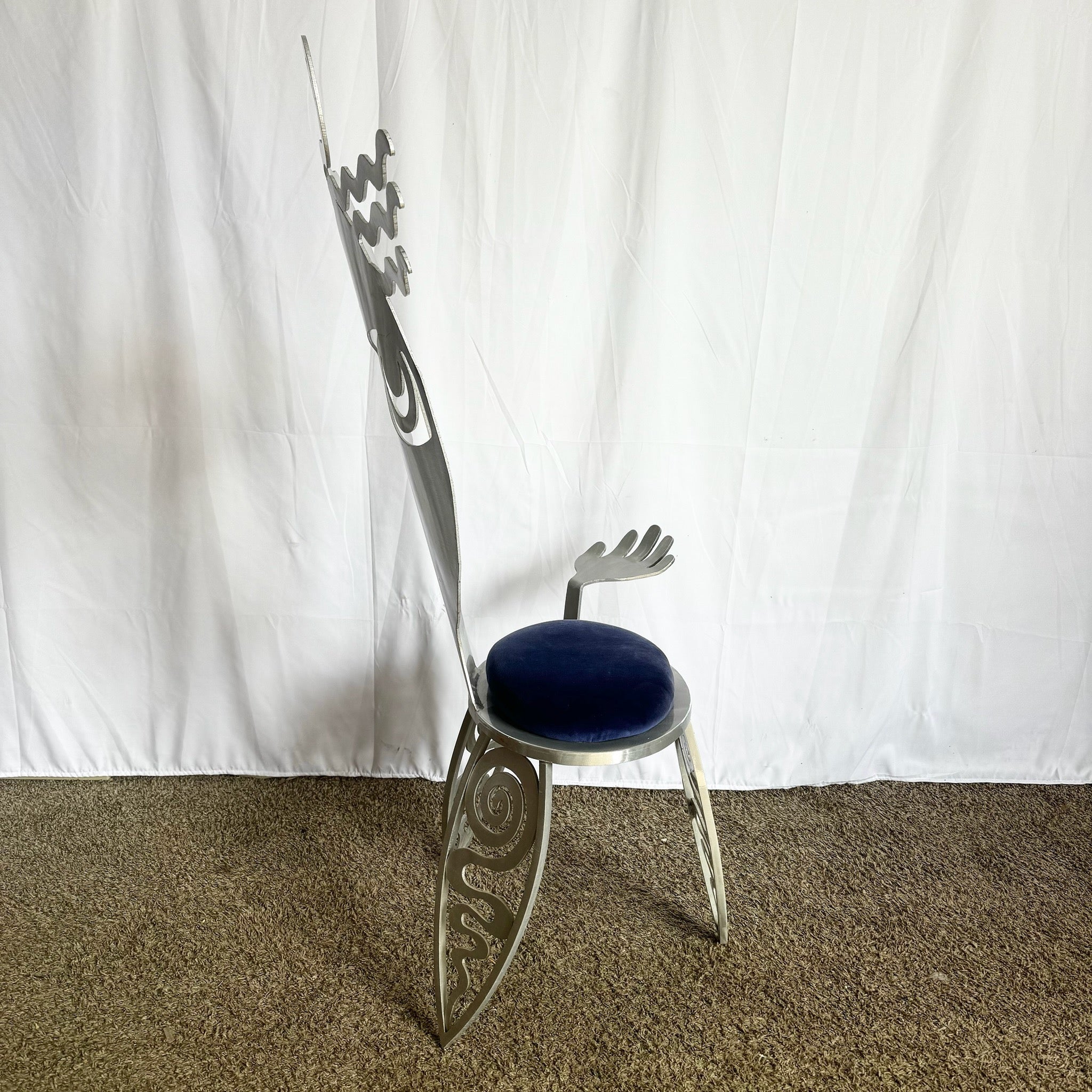“Cubist Girl” Aluminum Chair by Christopher Royal for Rockledge Design Studio - Dolphin & Flamingo