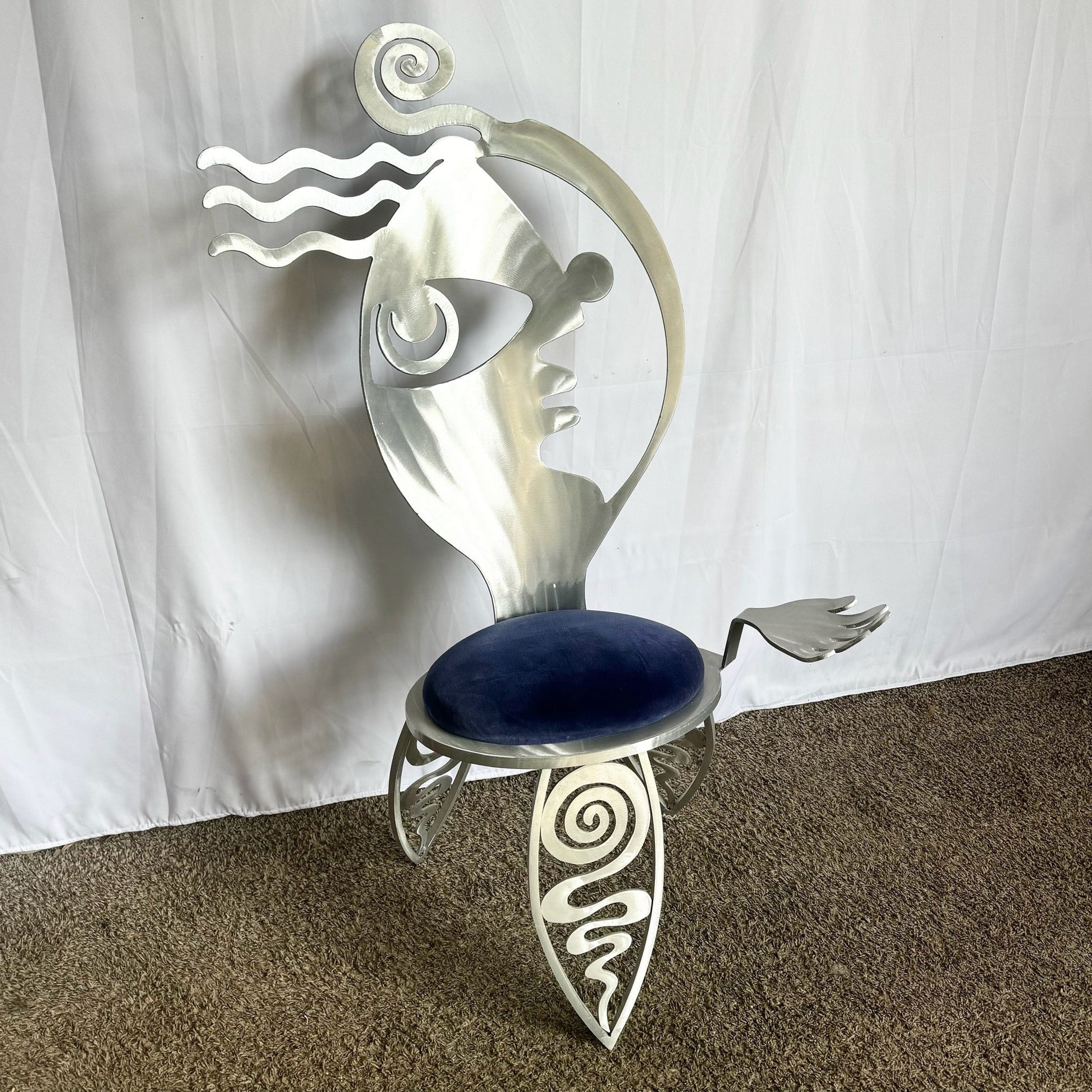 “Cubist Girl” Aluminum Chair by Christopher Royal for Rockledge Design Studio - Dolphin & Flamingo