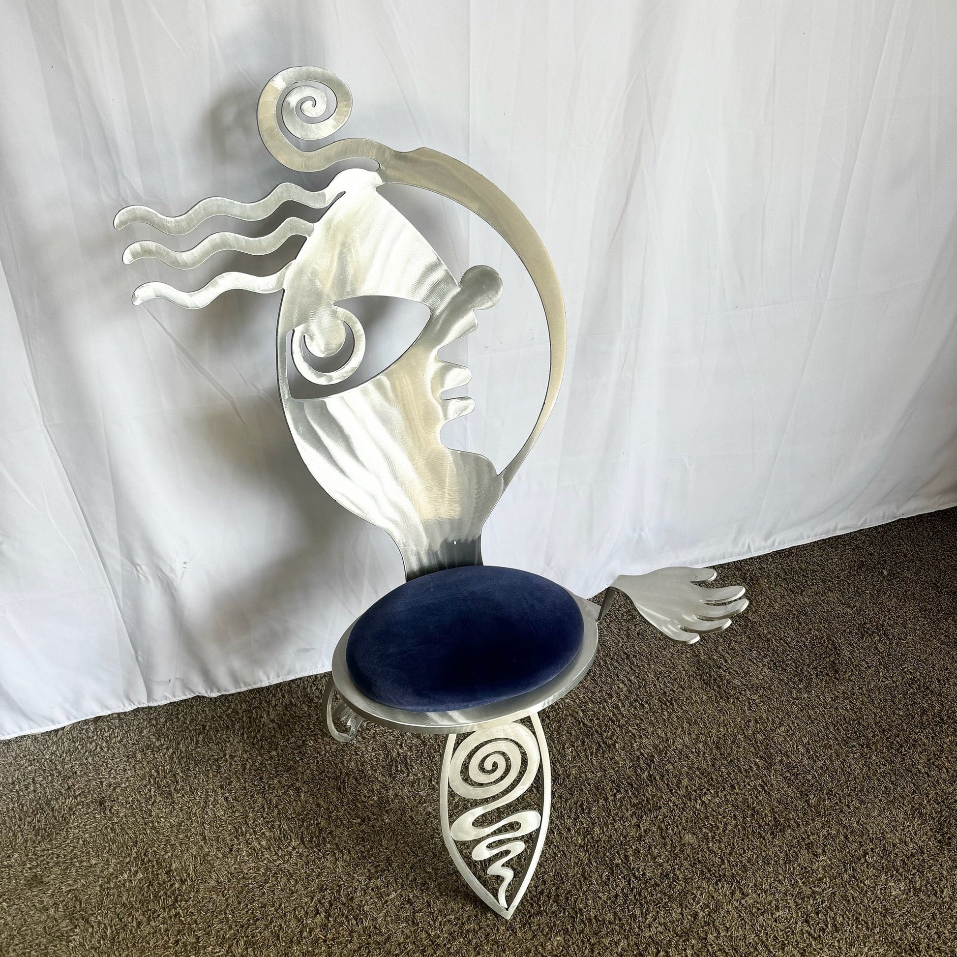 “Cubist Girl” Aluminum Chair by Christopher Royal for Rockledge Design Studio - Dolphin & Flamingo